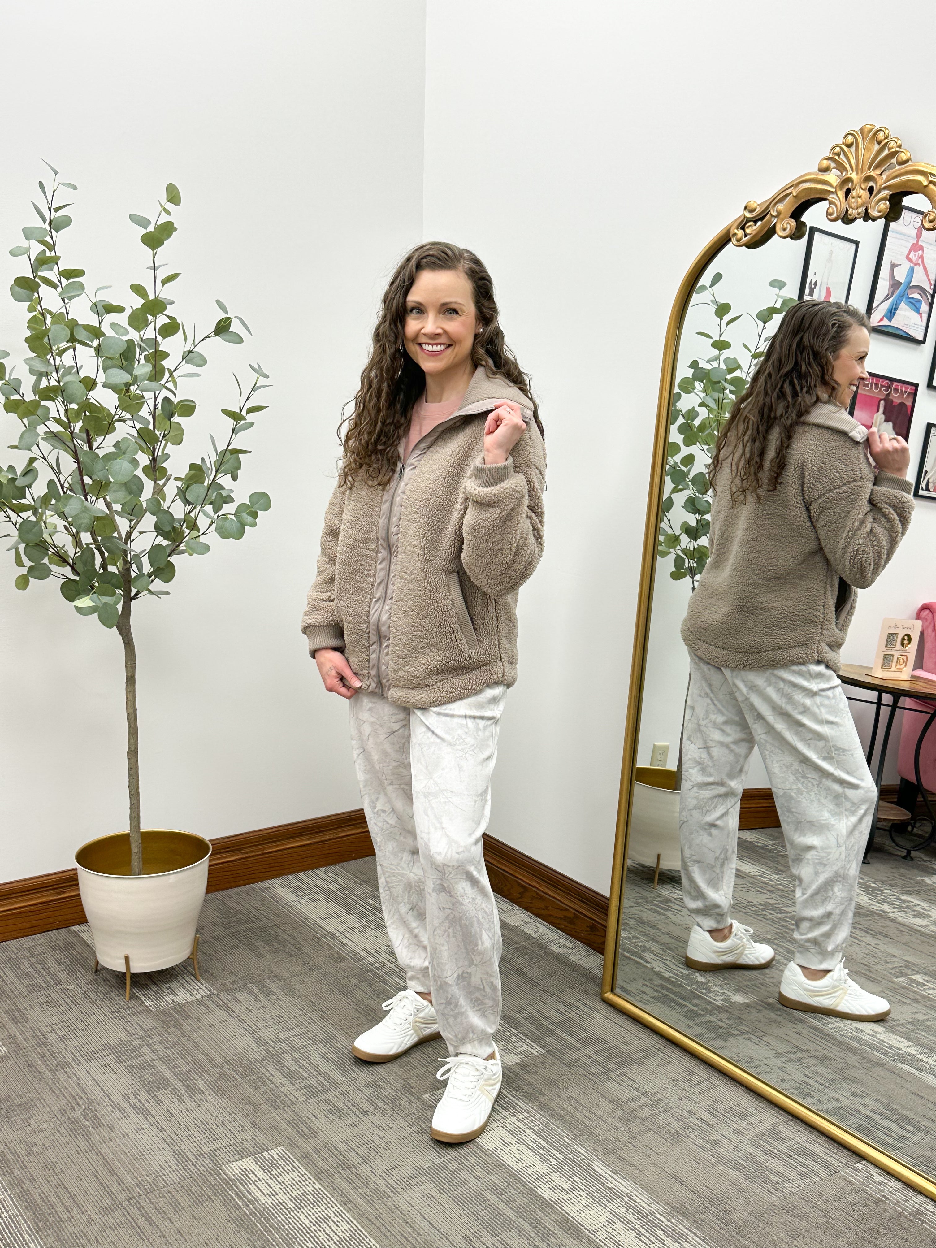 Trista Taupe Sherpa Jacket