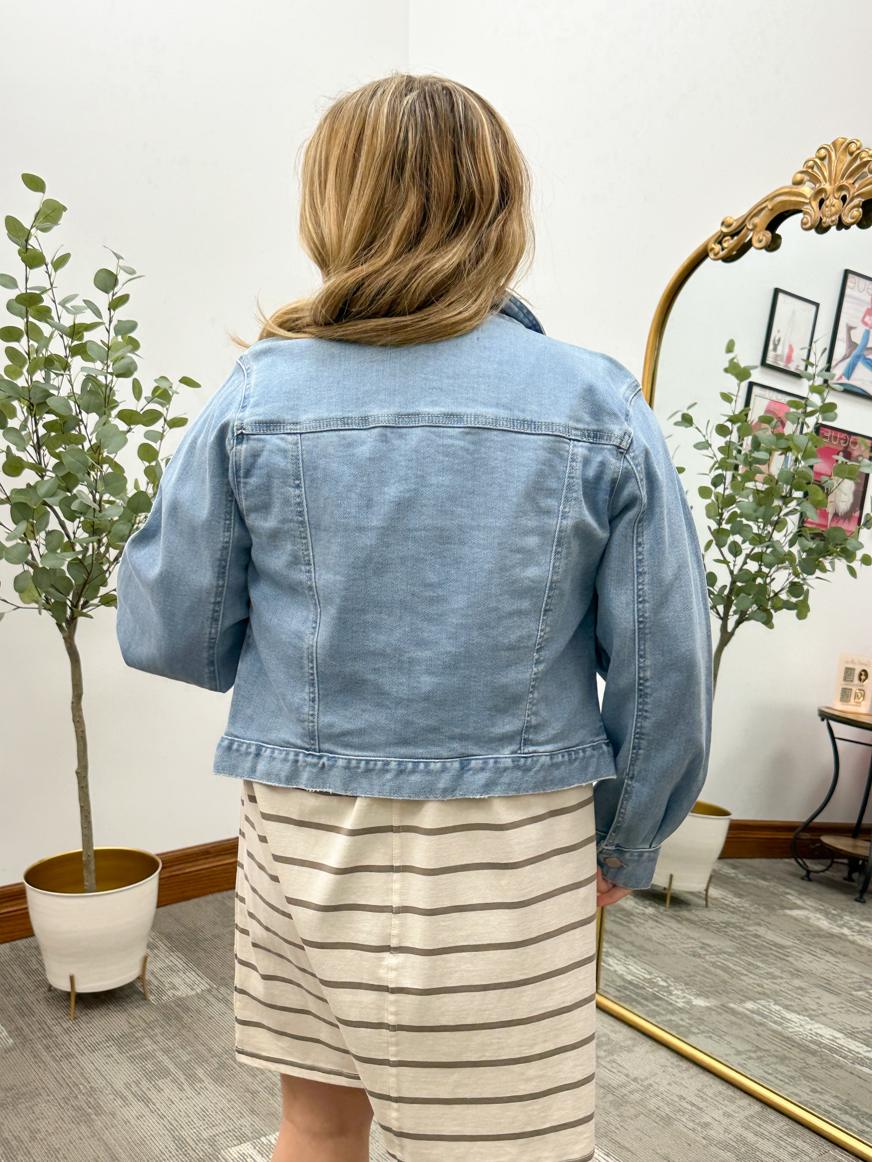 Lia Balloon Sleeve Denim Jacket