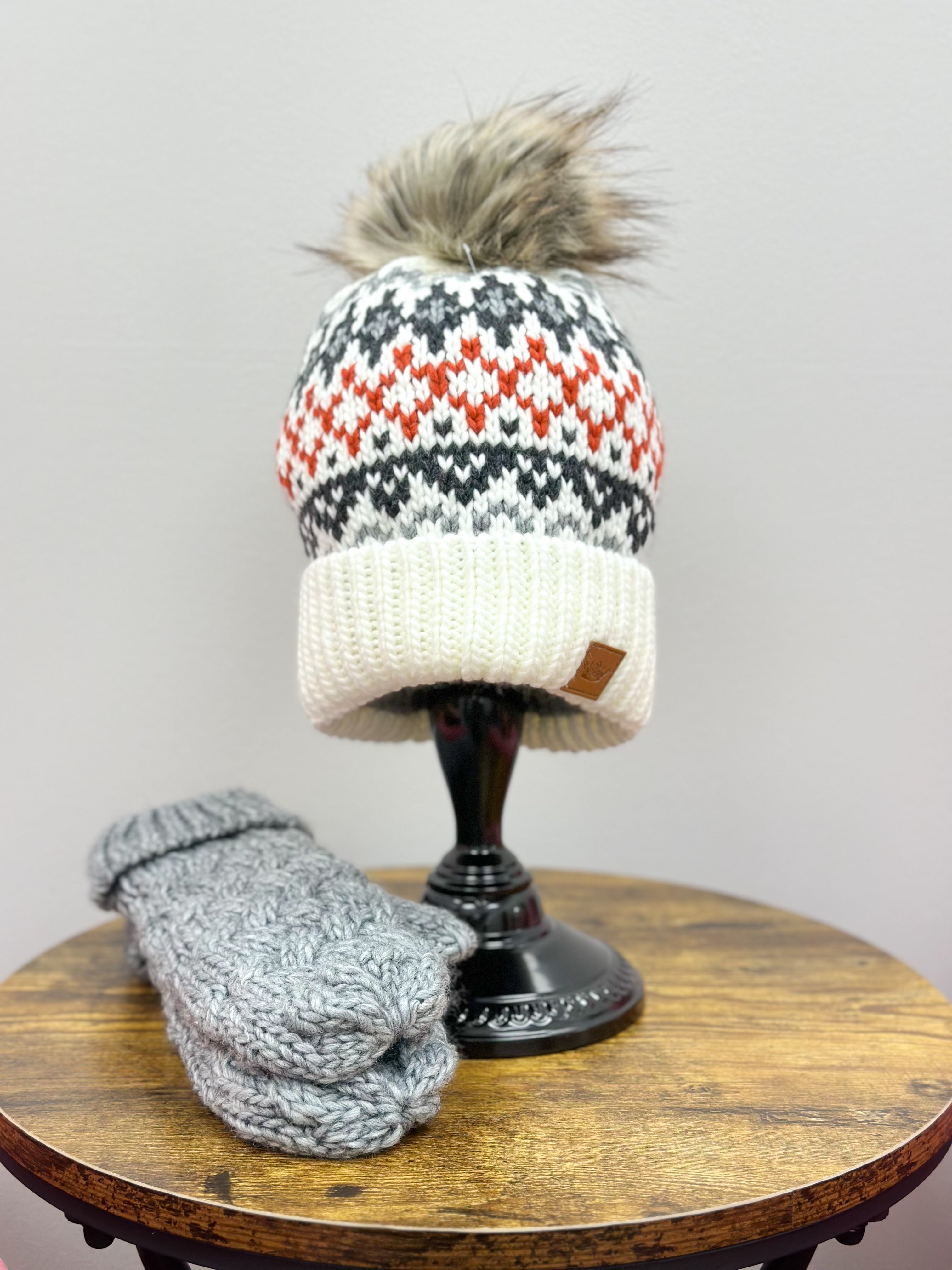 Multi Colored Knit Pom Hat