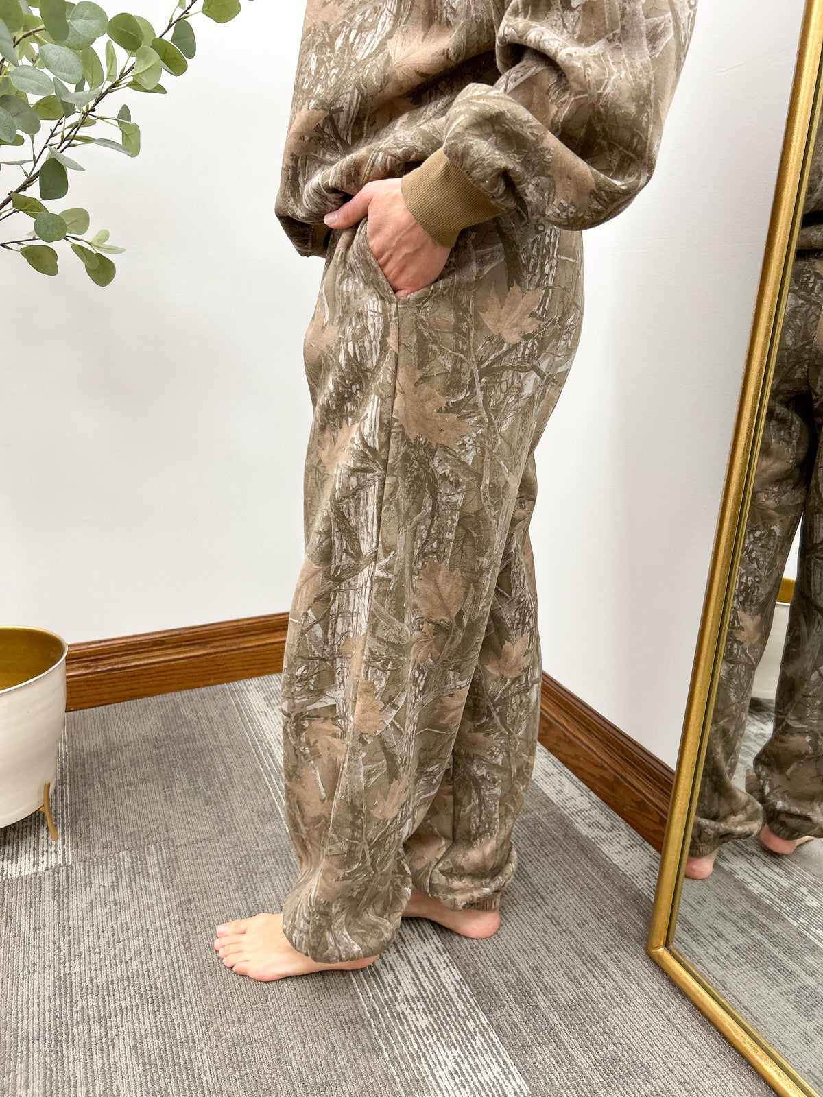 Brown Camo Fleece Joggers