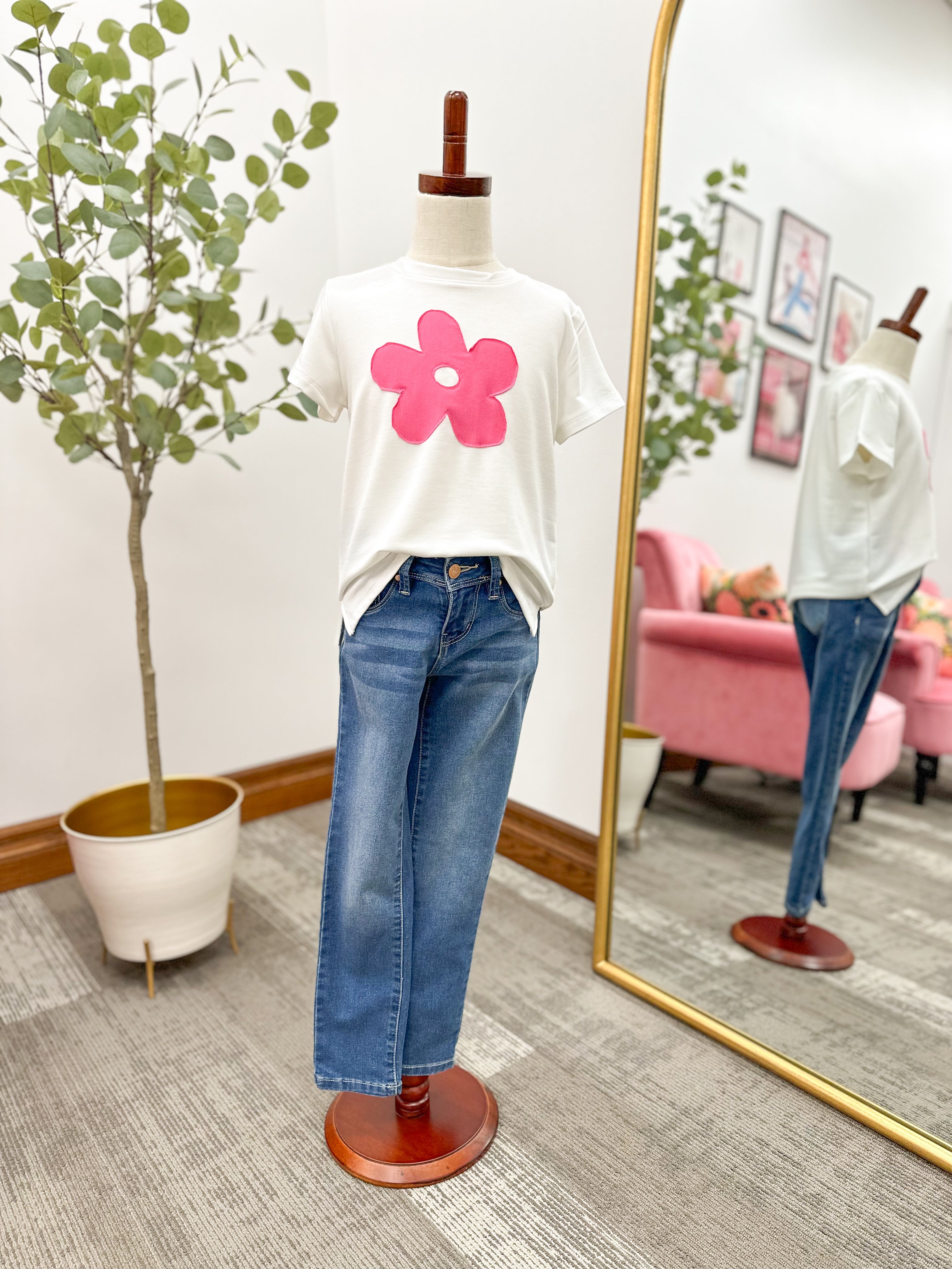 Girls Pink Flower Top