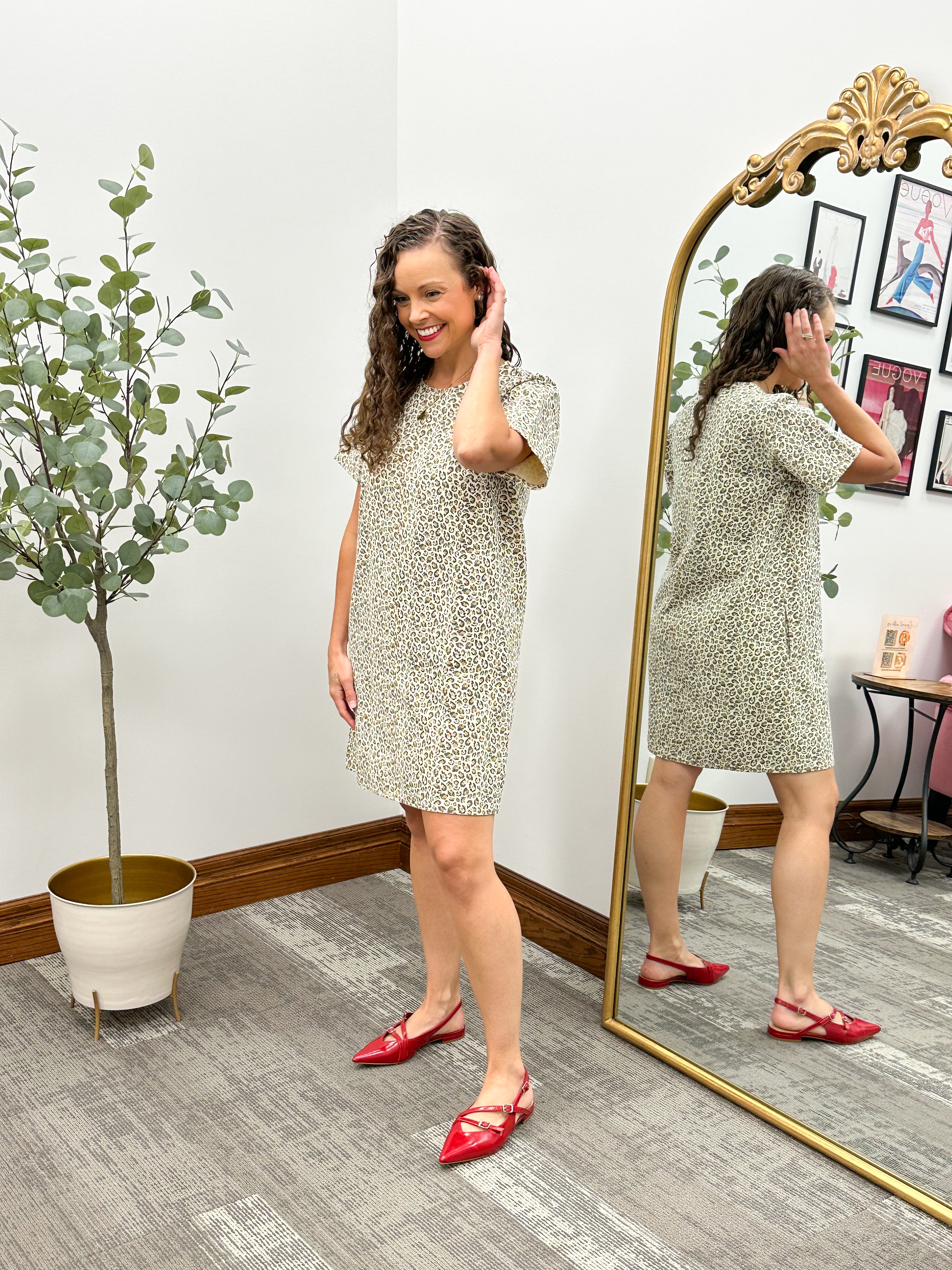 Anya Leopard Print Shift Dress
