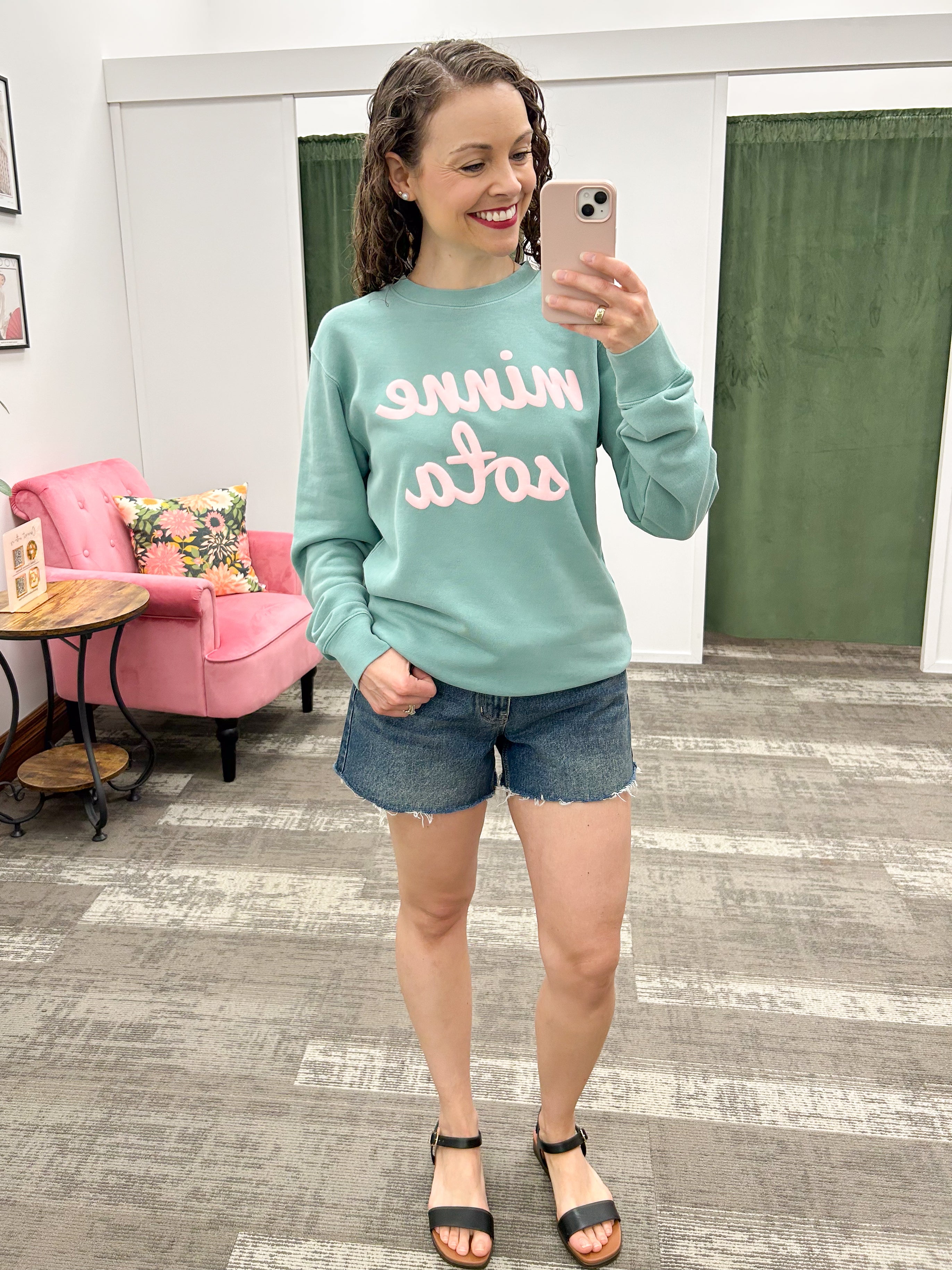 Teal & Pink Minnesota Crewneck Sweatshirt
