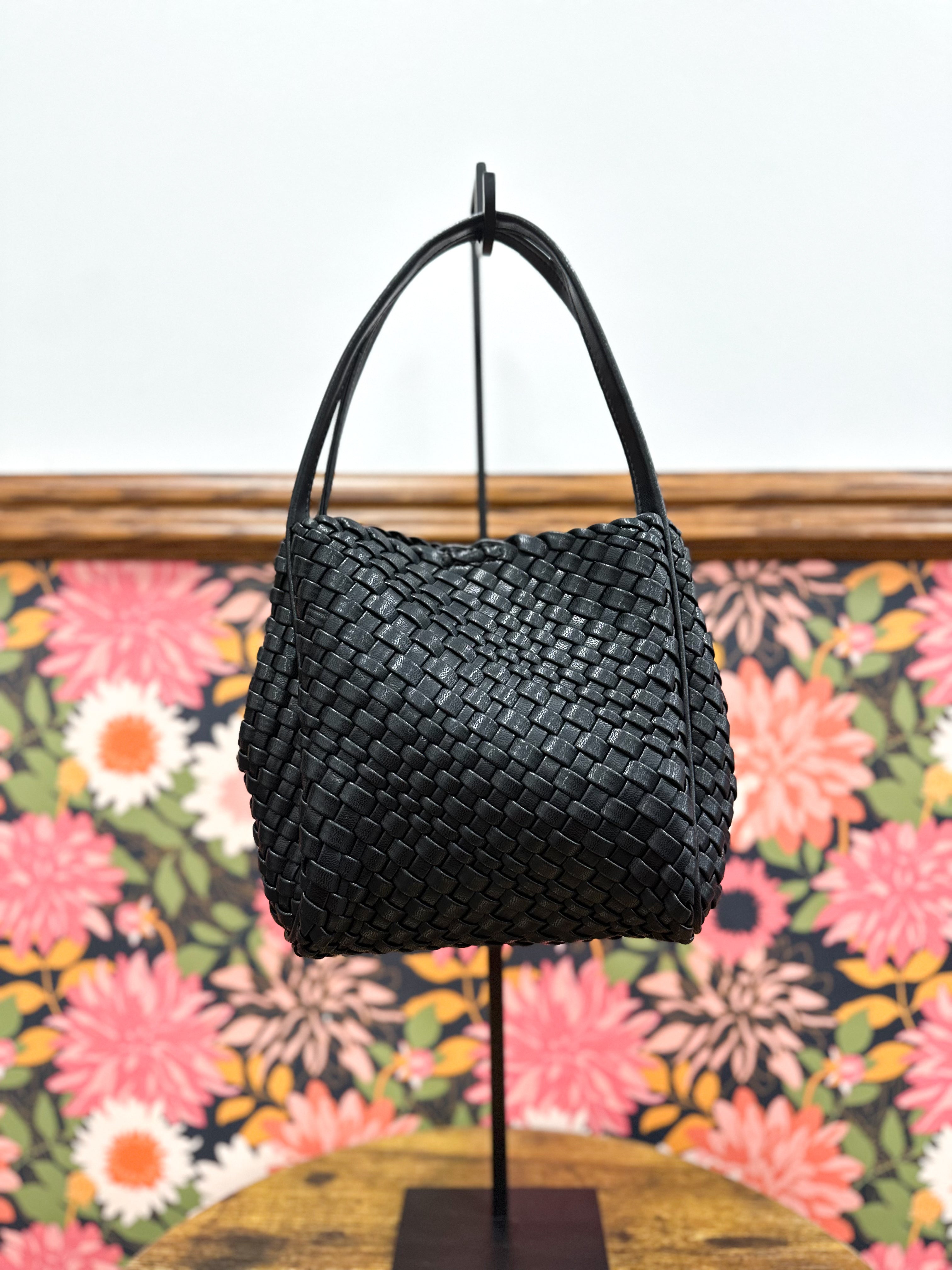 Woven Double Handle Crossbody Bag