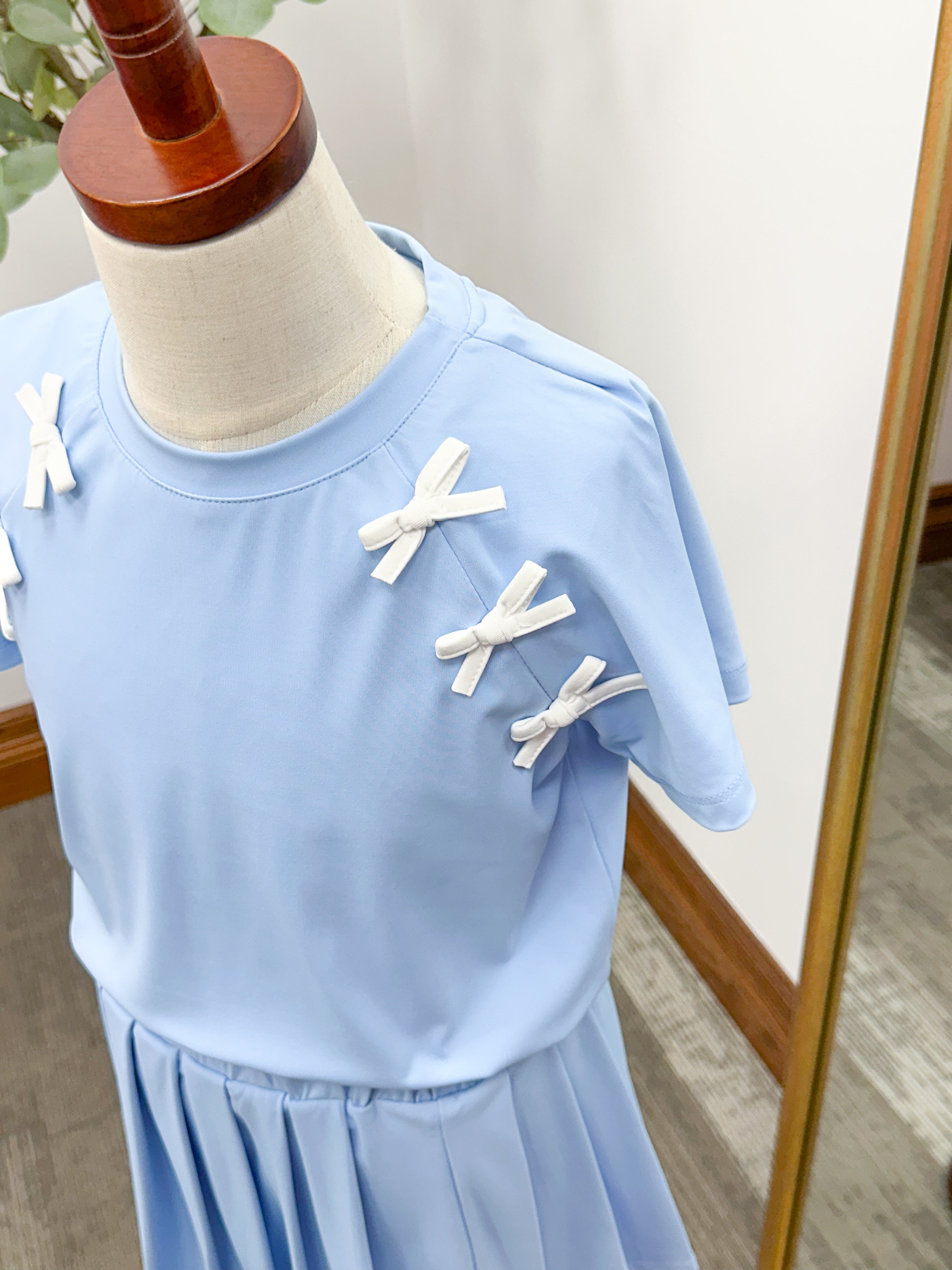 Girls Baby Blue Athletic Skort Set