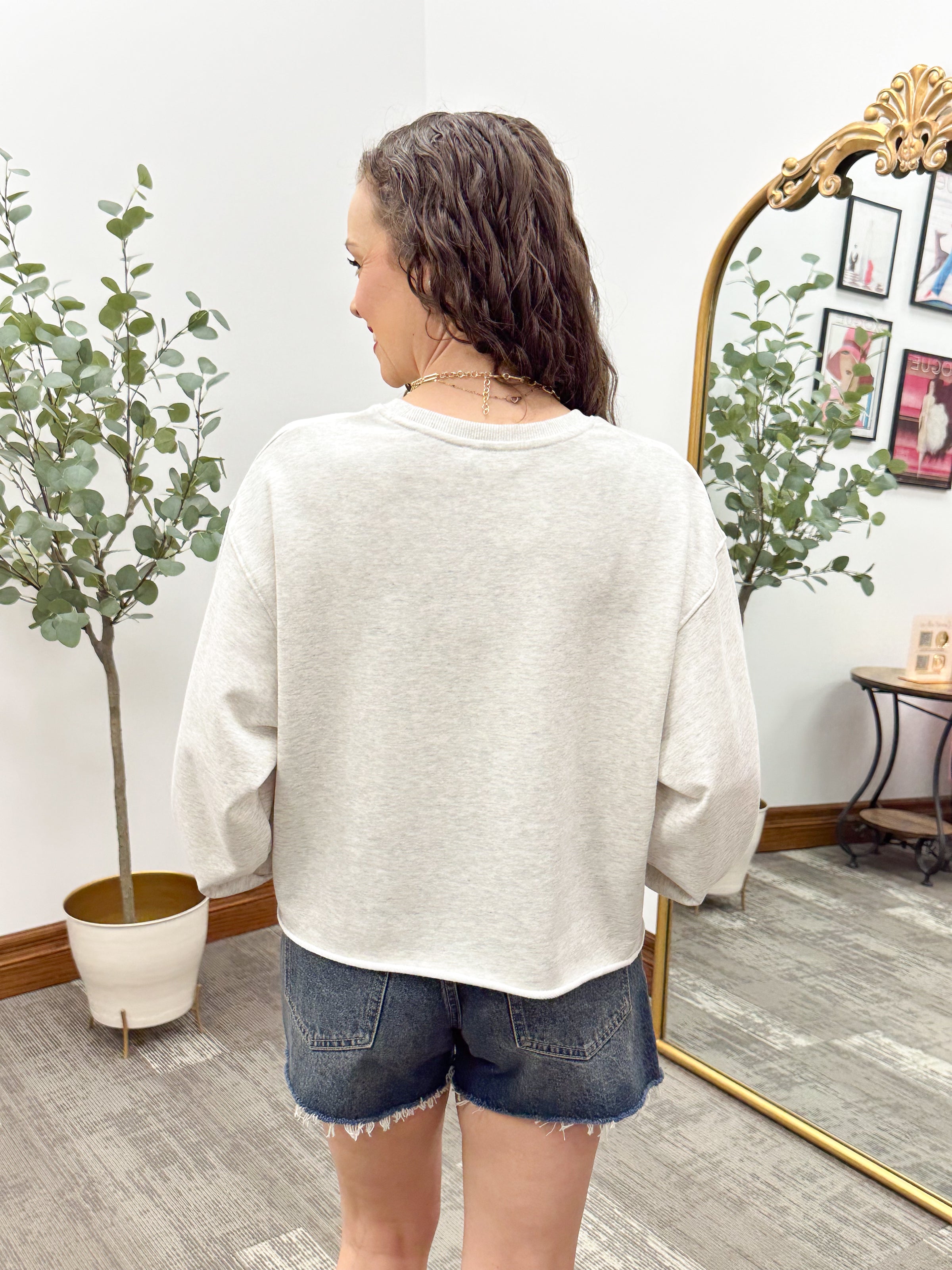 USA Patchwork Cropped Sweatshirt