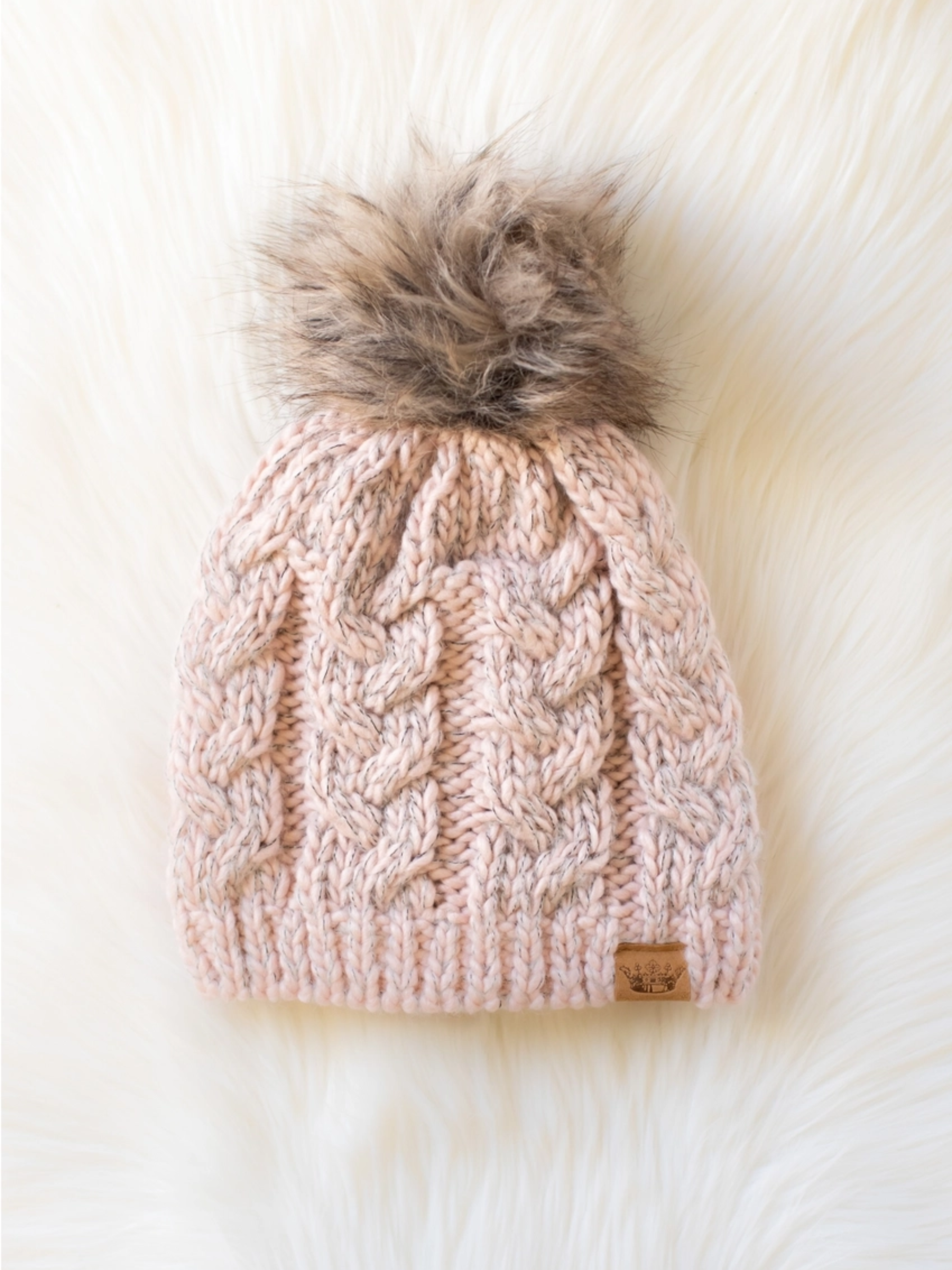 Blush Calbe Knit Pom Hat