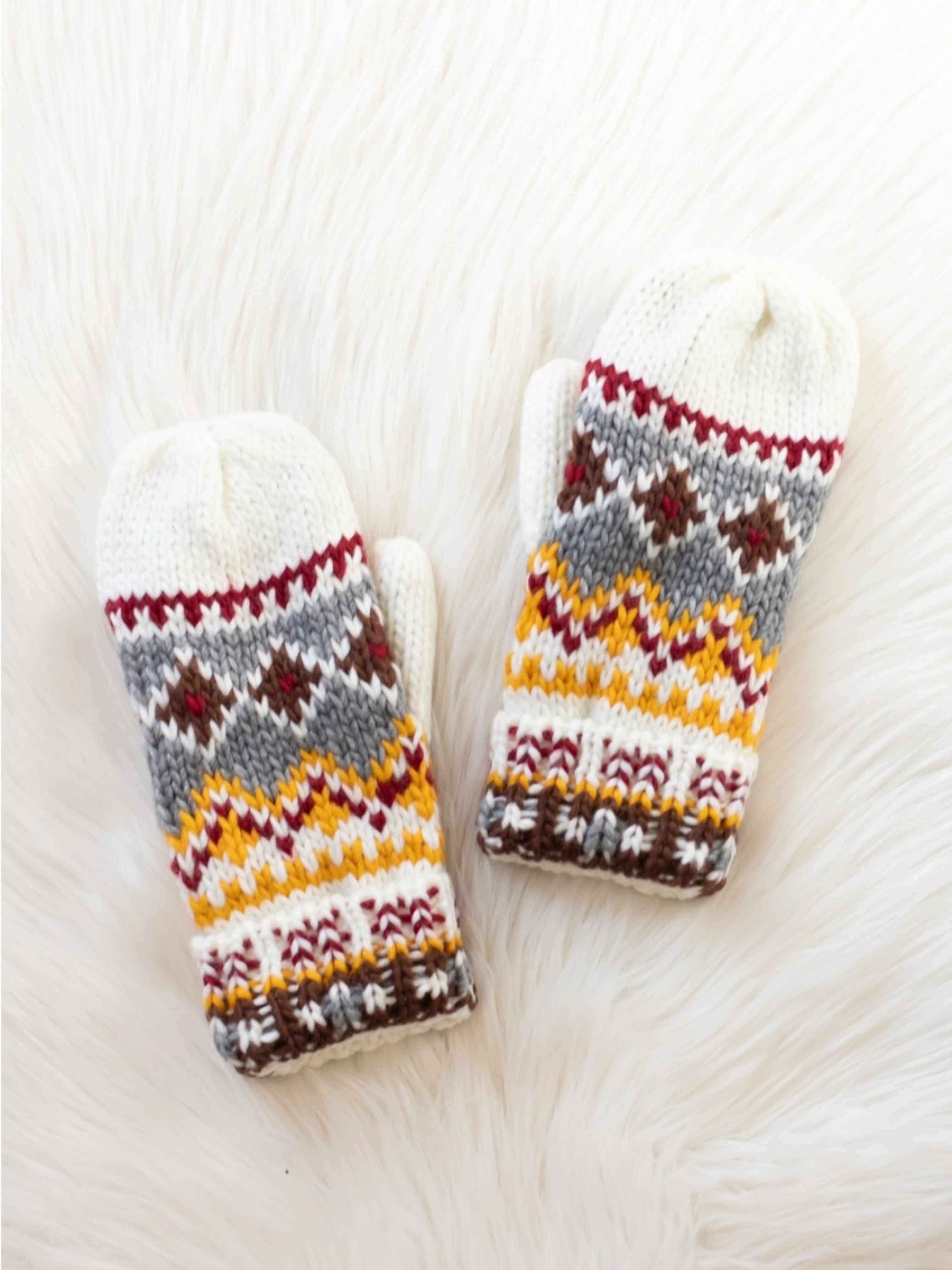 Multi Colored Patterned Winter Mittens