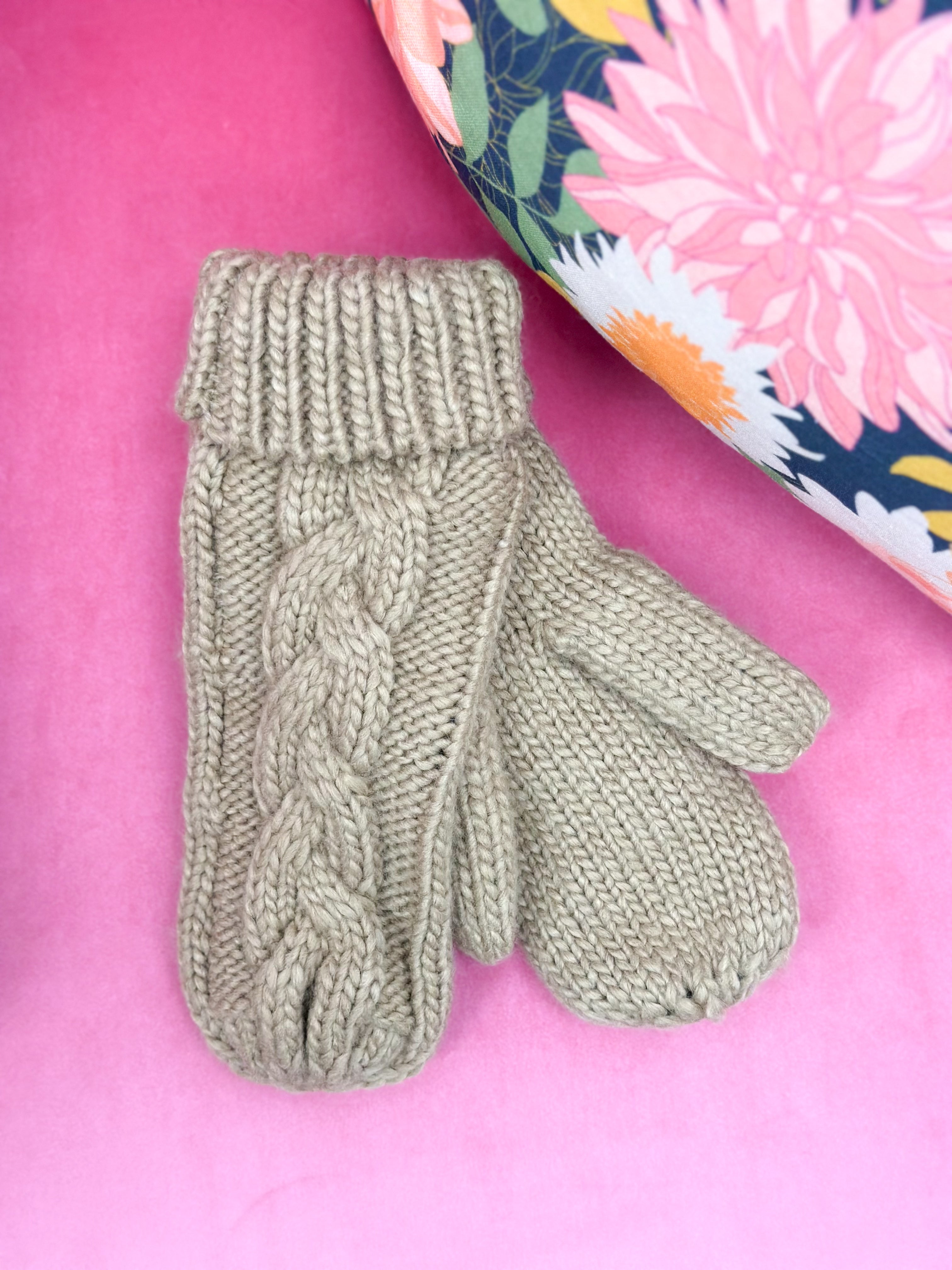 Braided Knit Mittens