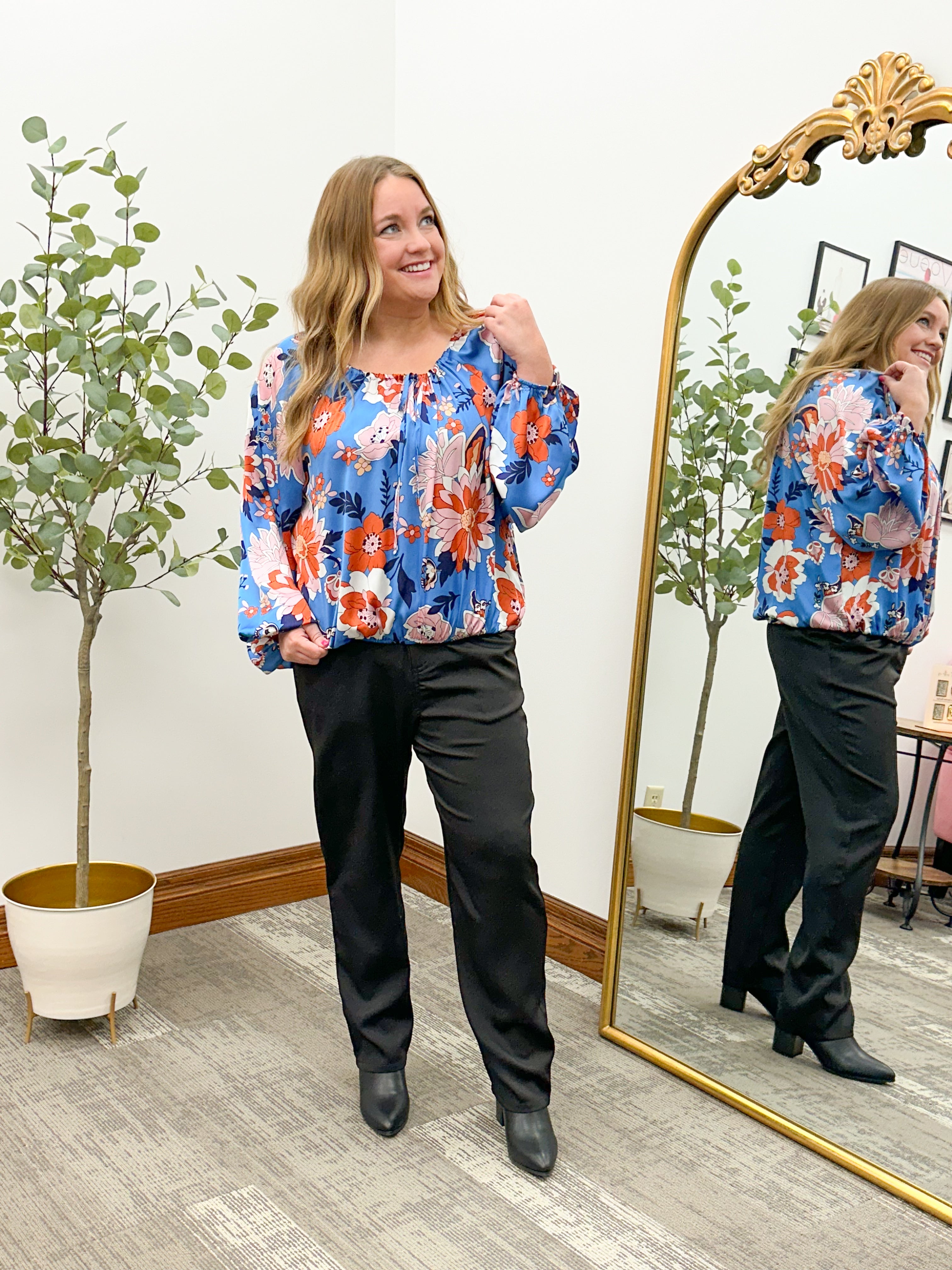 Mara Floral Satin Blouse