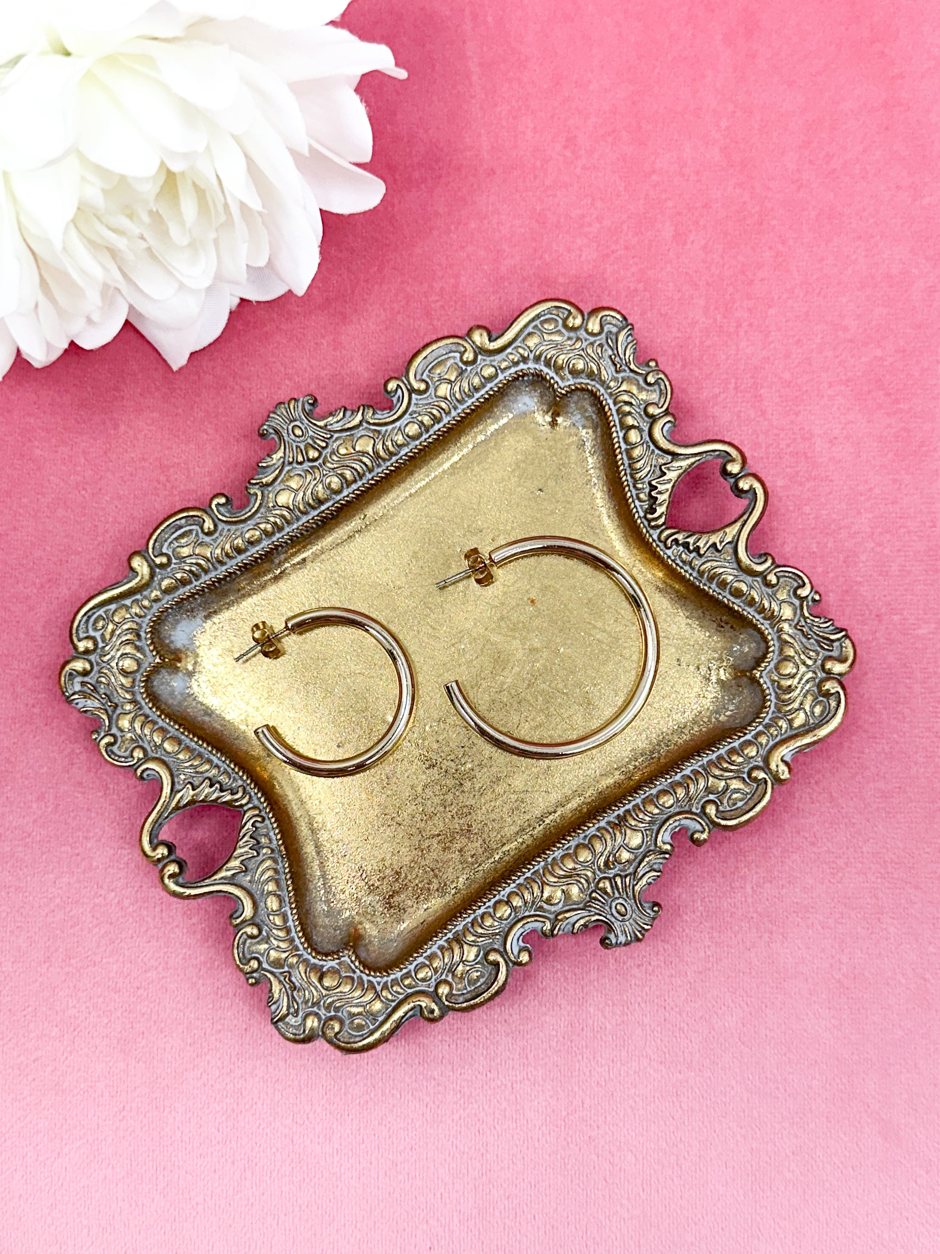 Gold Classic Tube Hoop Earrings