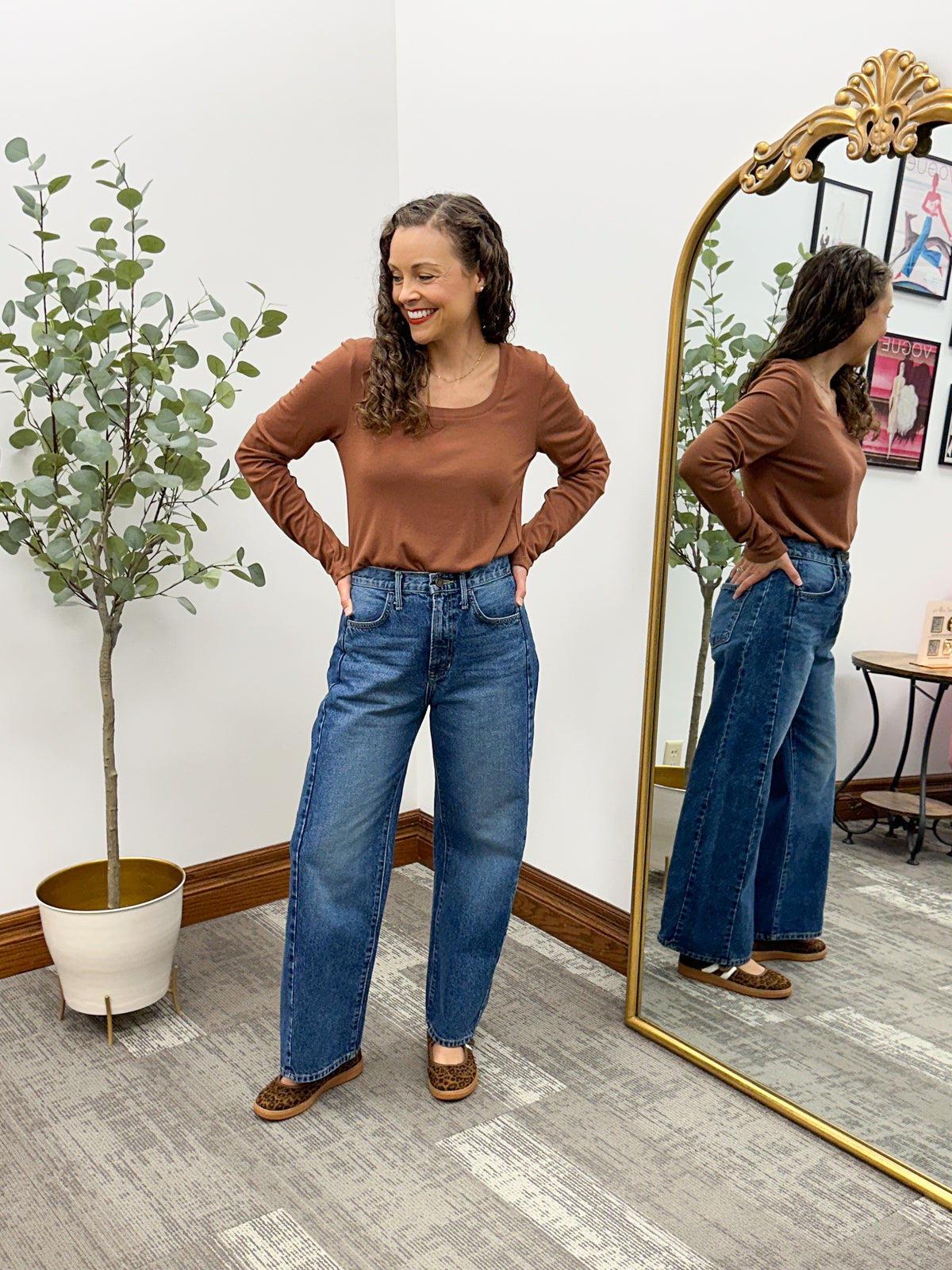 Lauren Brown Long Sleeve Top