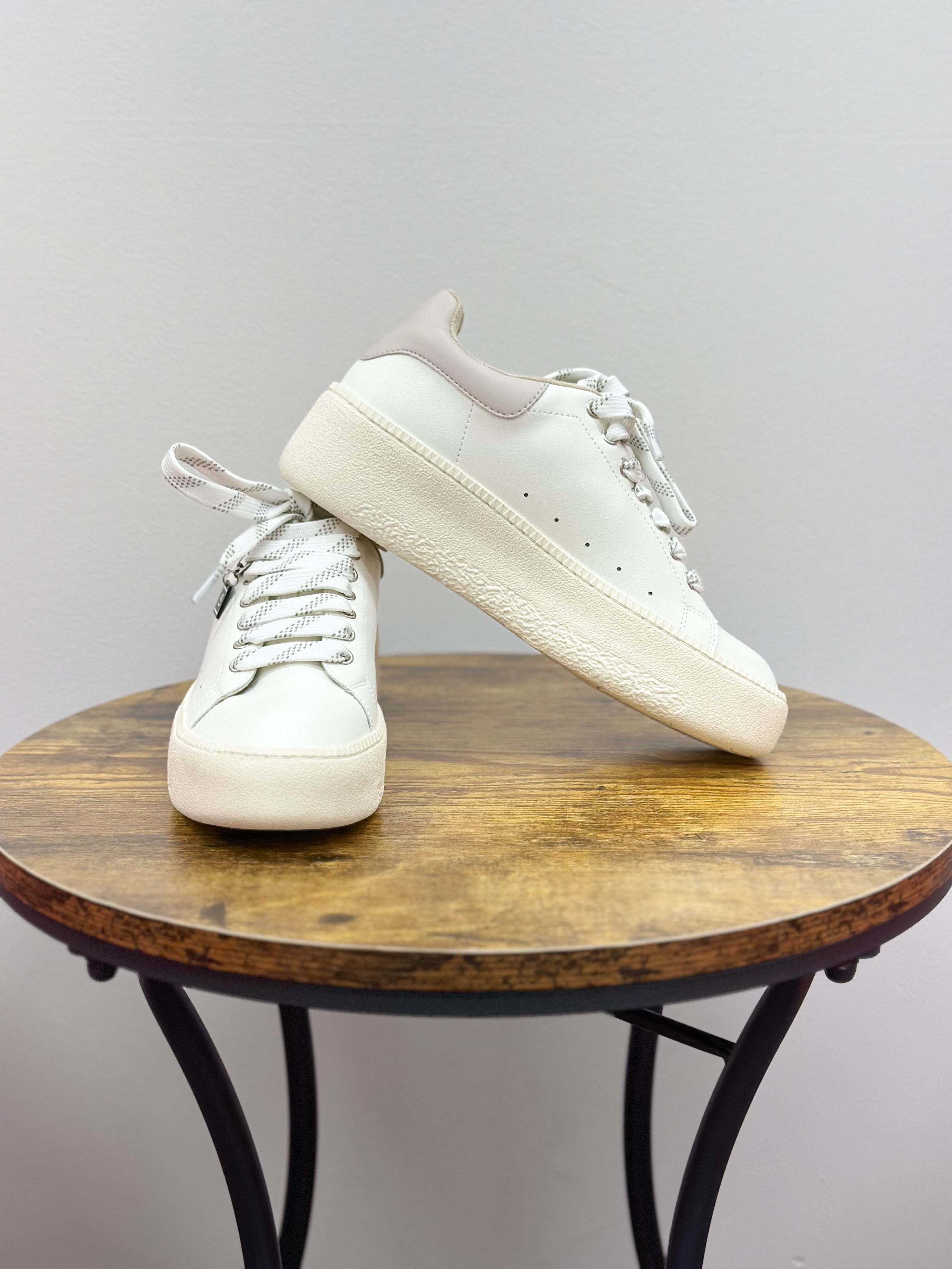 Sally White Platform Sneakers