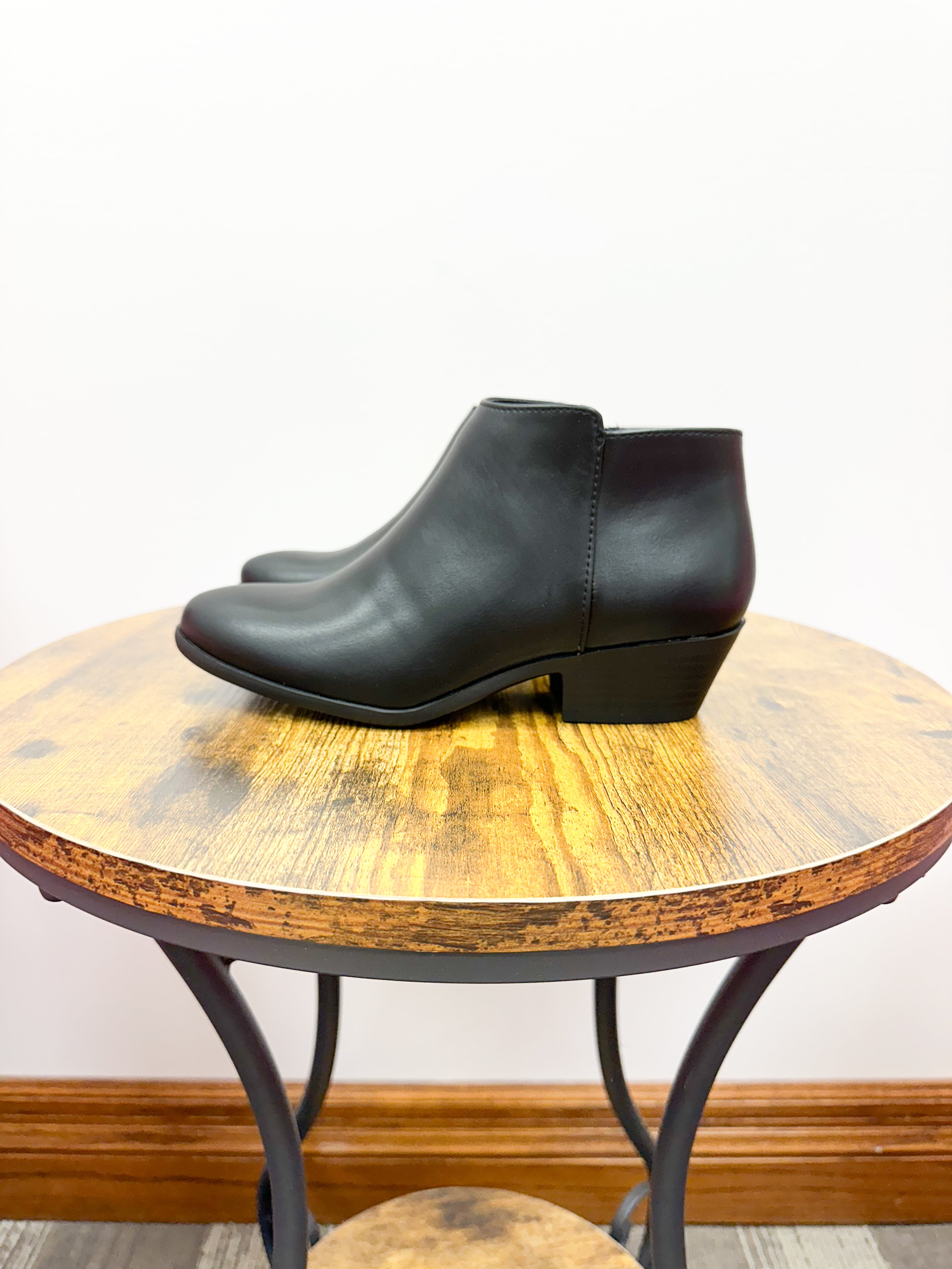 Soda Classic Black Heeled Ankle Bootie