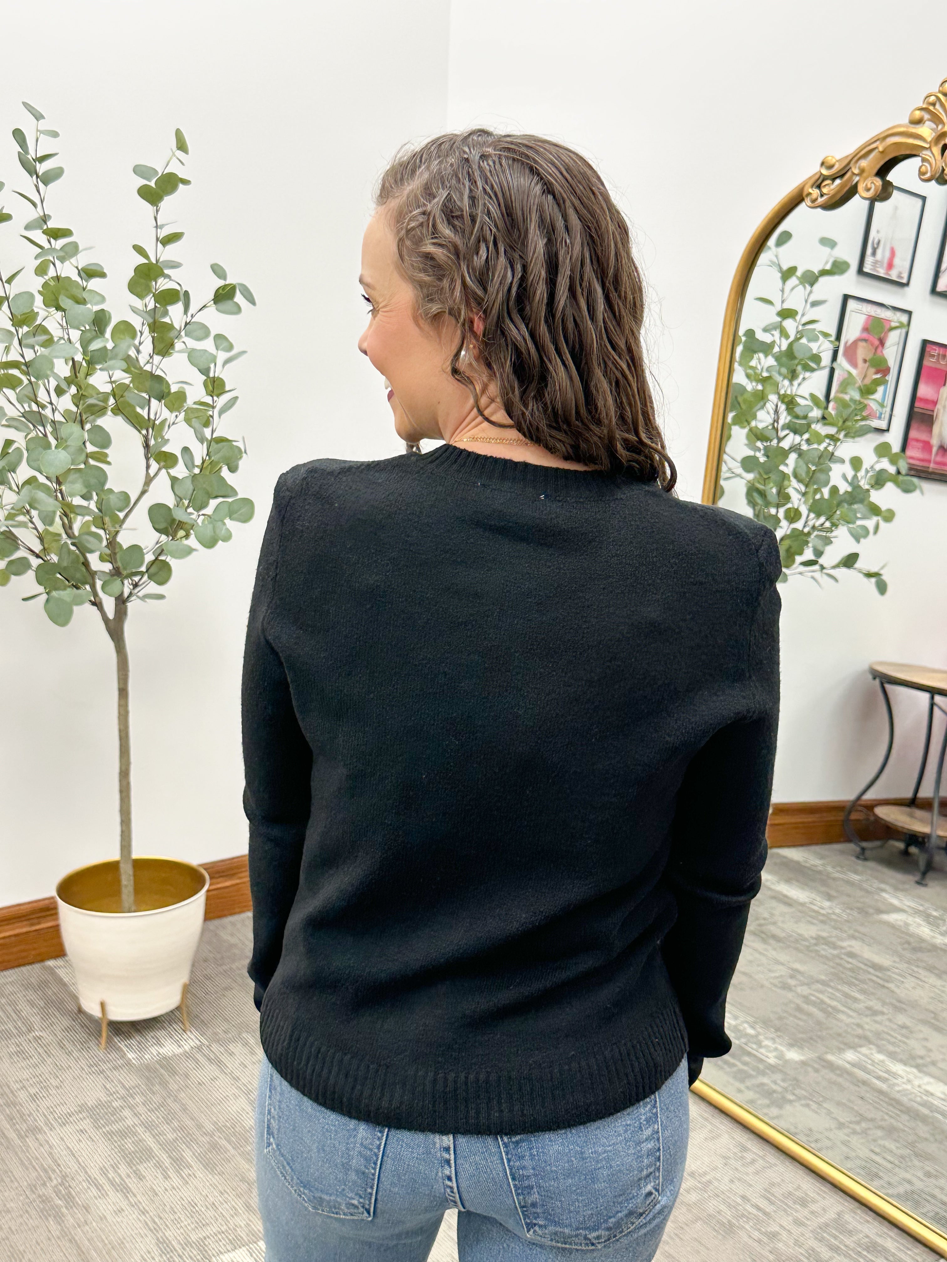 Black Button Up Cardigan