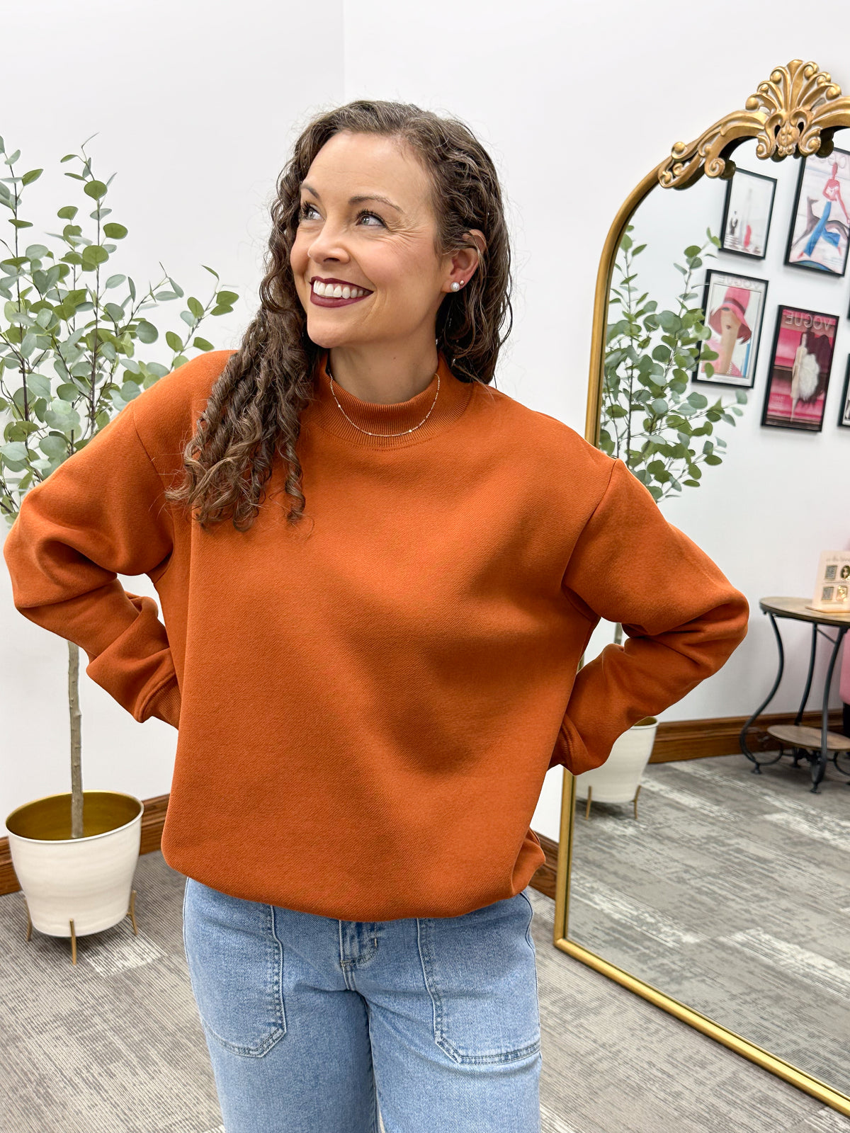 Oversized Mock Neck Sweatshirt (4 colors)
