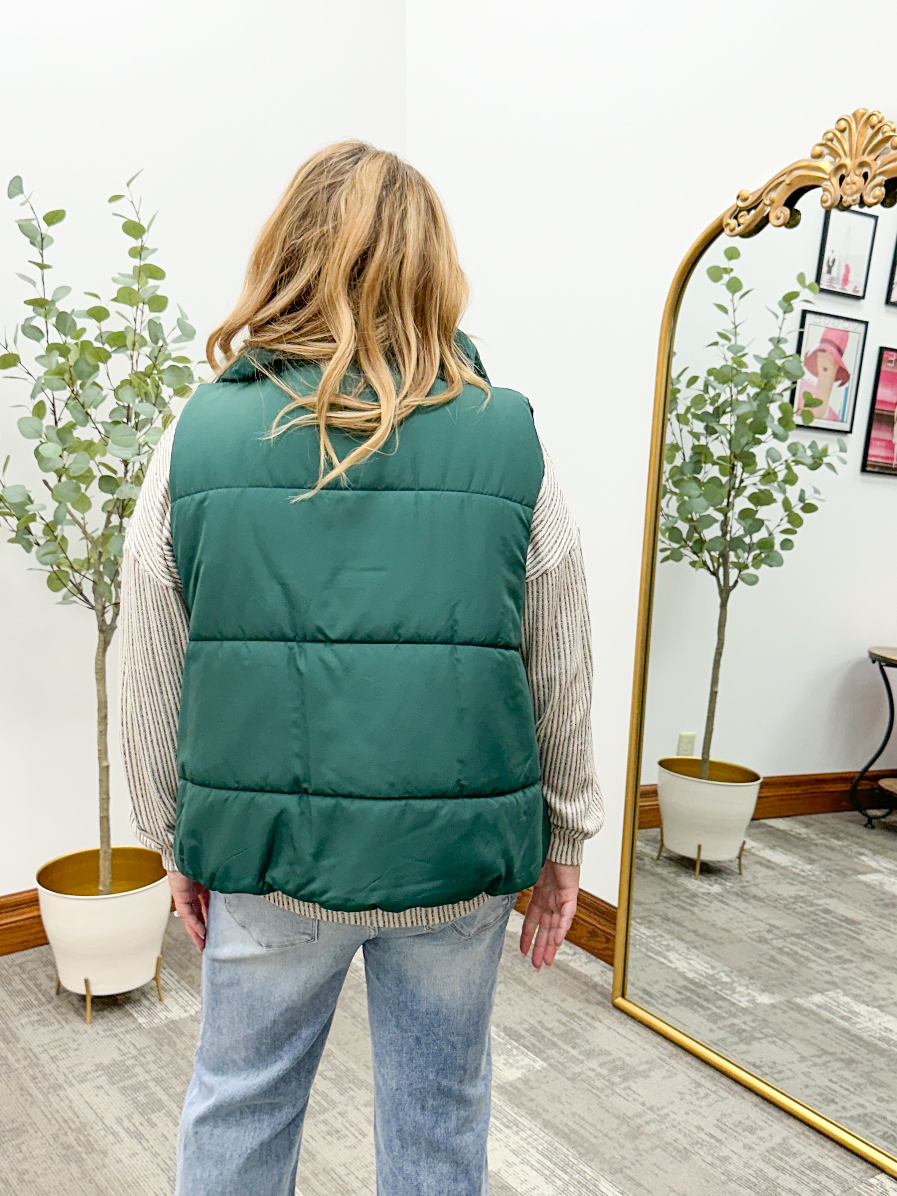 Tausha Green Puffer Vest