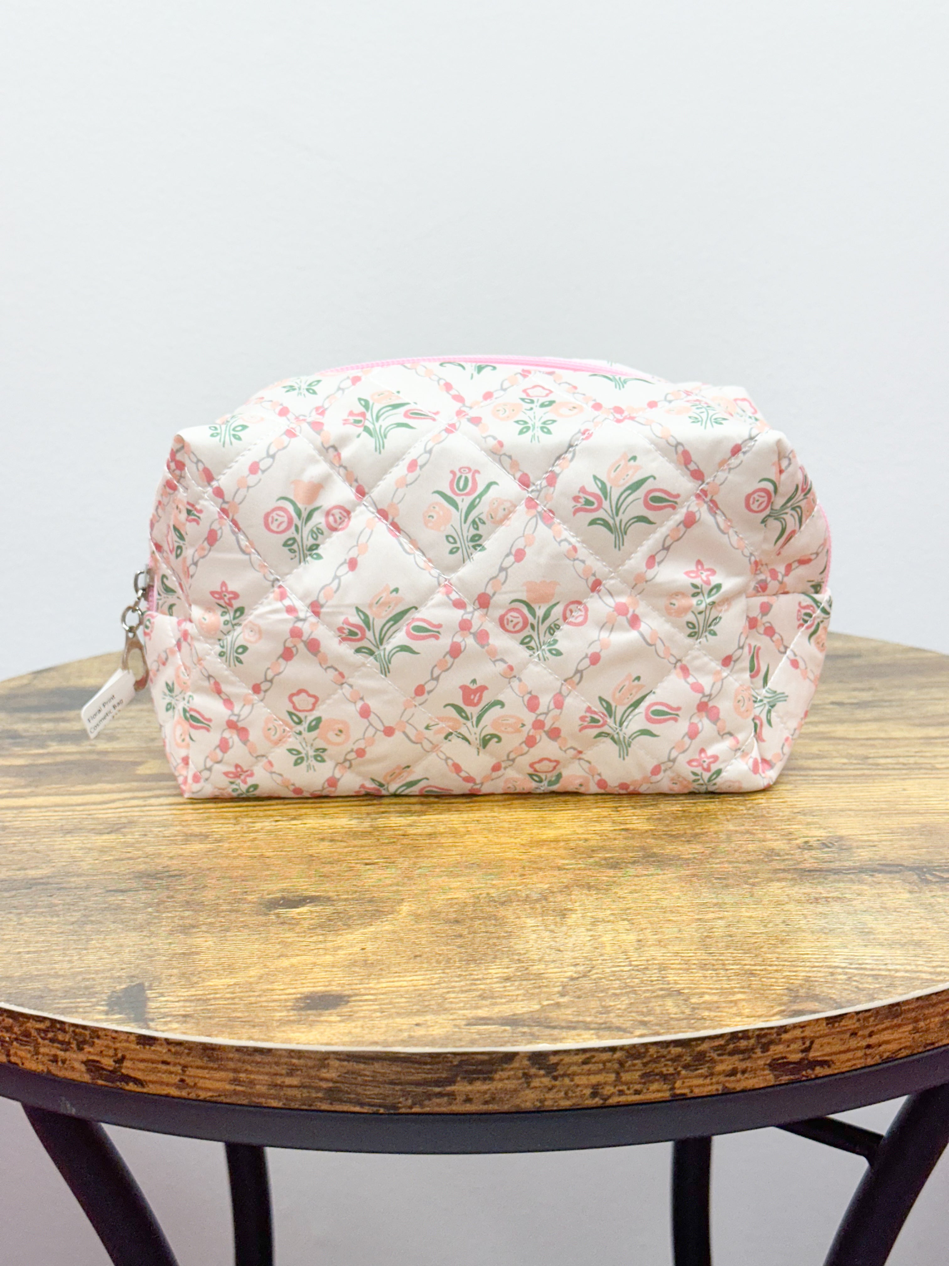 Floral Print Cosmetic Bag
