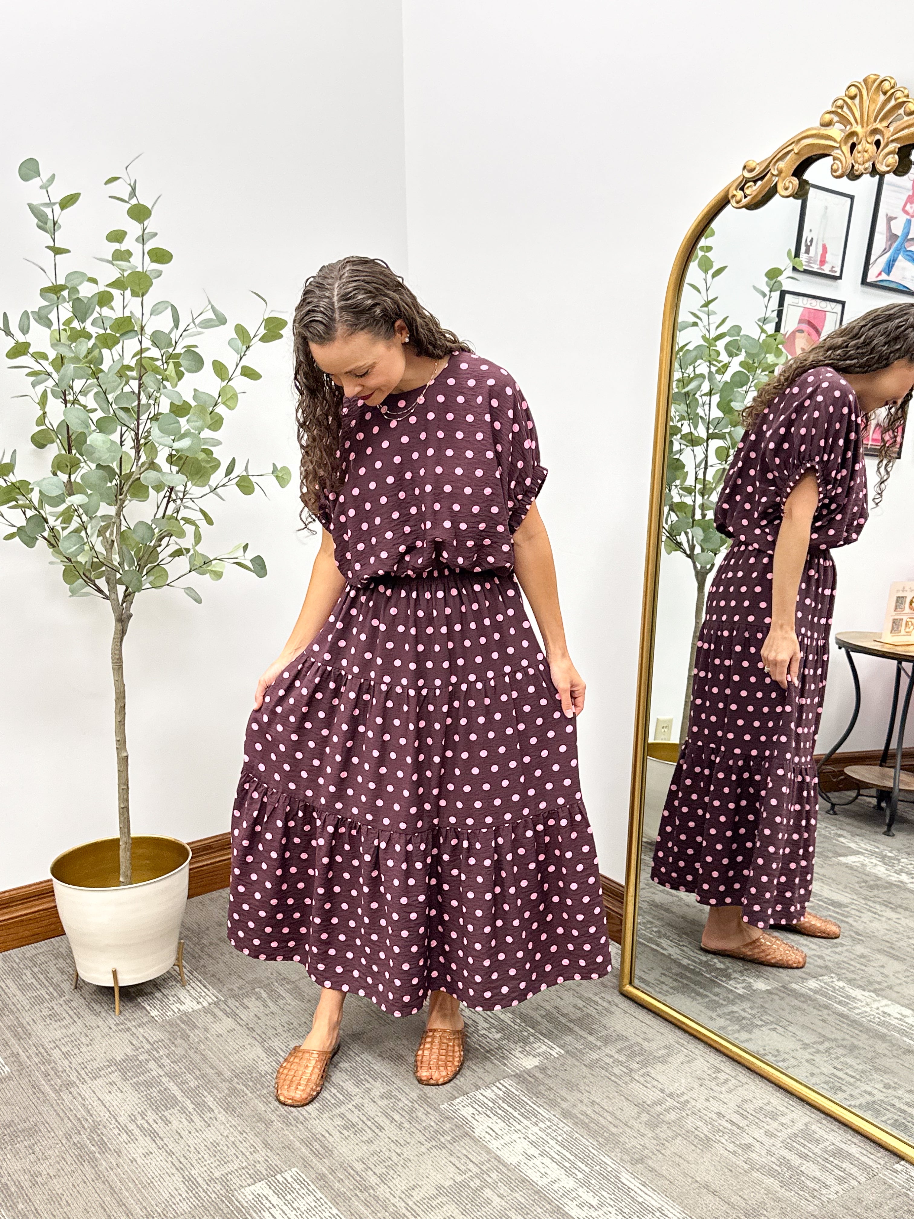 Matching polka dot set, polka dot skirt, fall skirt, fall outfit, thanksgiving outfit, teacher outfit