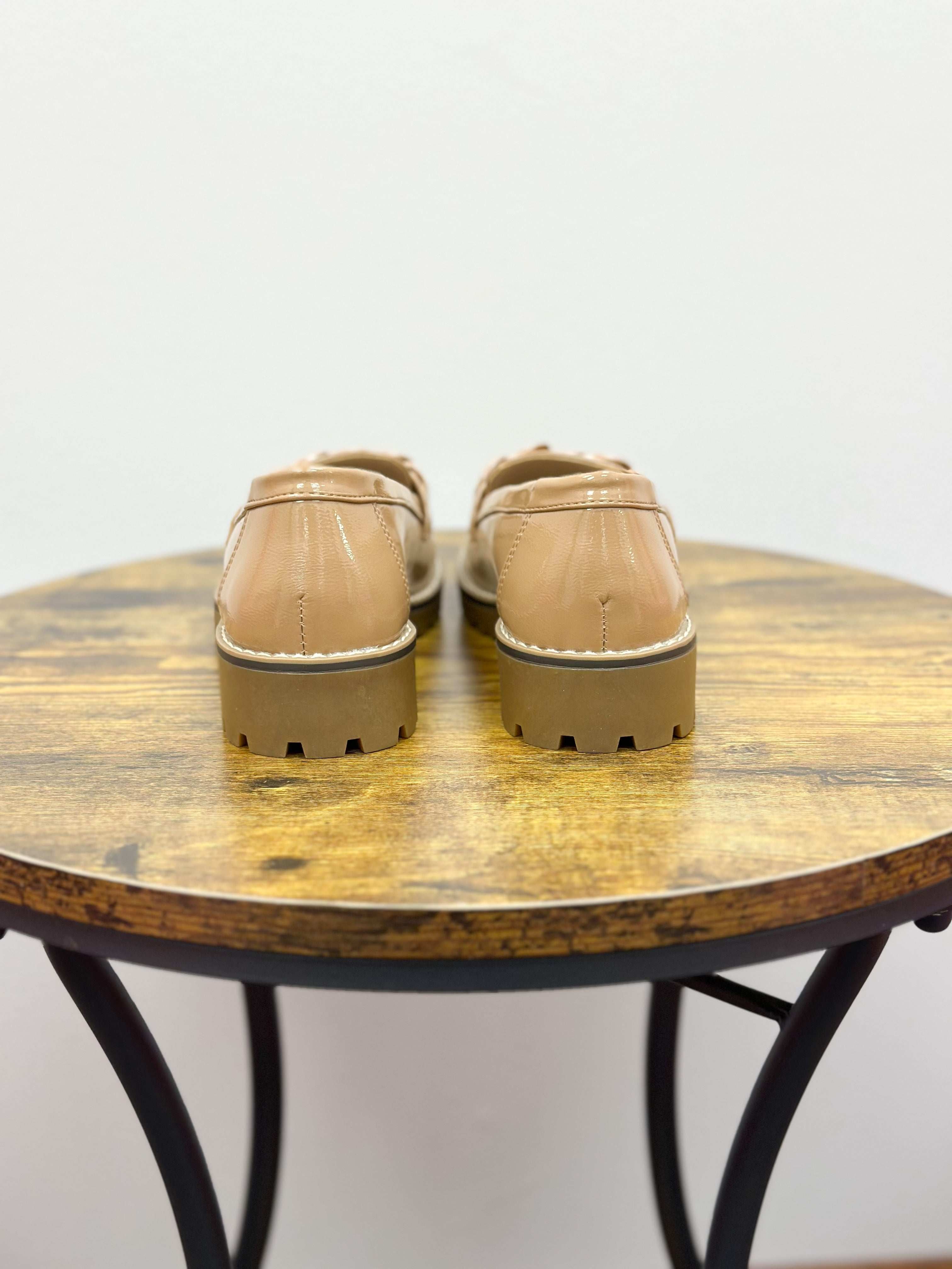 Tan Patent Leather Loafers