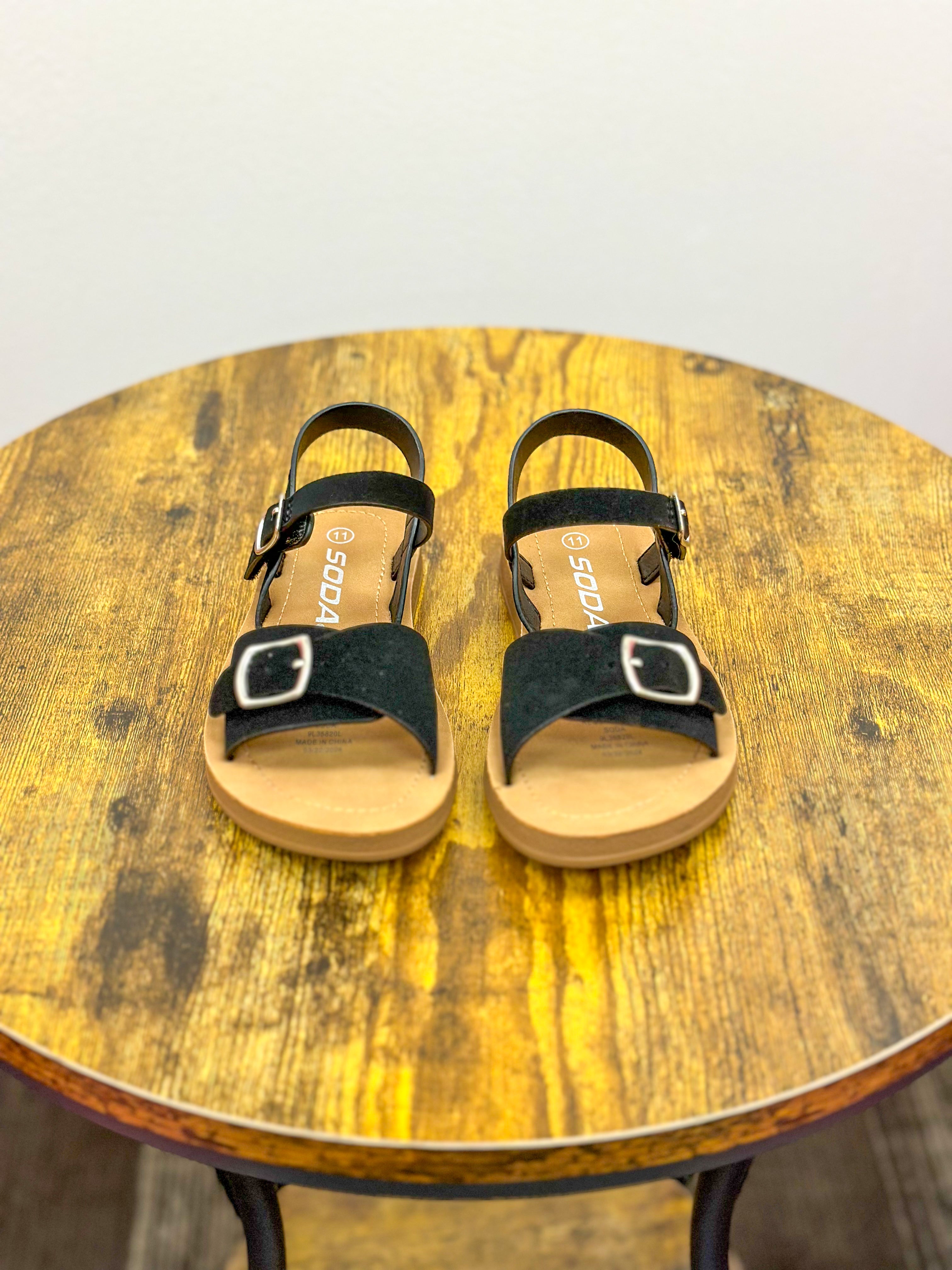 Girls Black Sandals