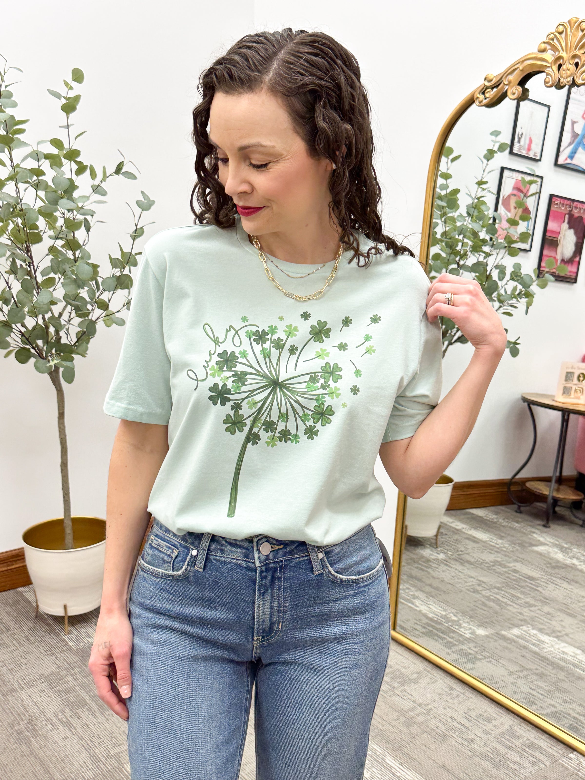 St Patrick’s Day Graphic T-Shirt, Four Leaf Clover Shirt, Clover, Lucky Tee