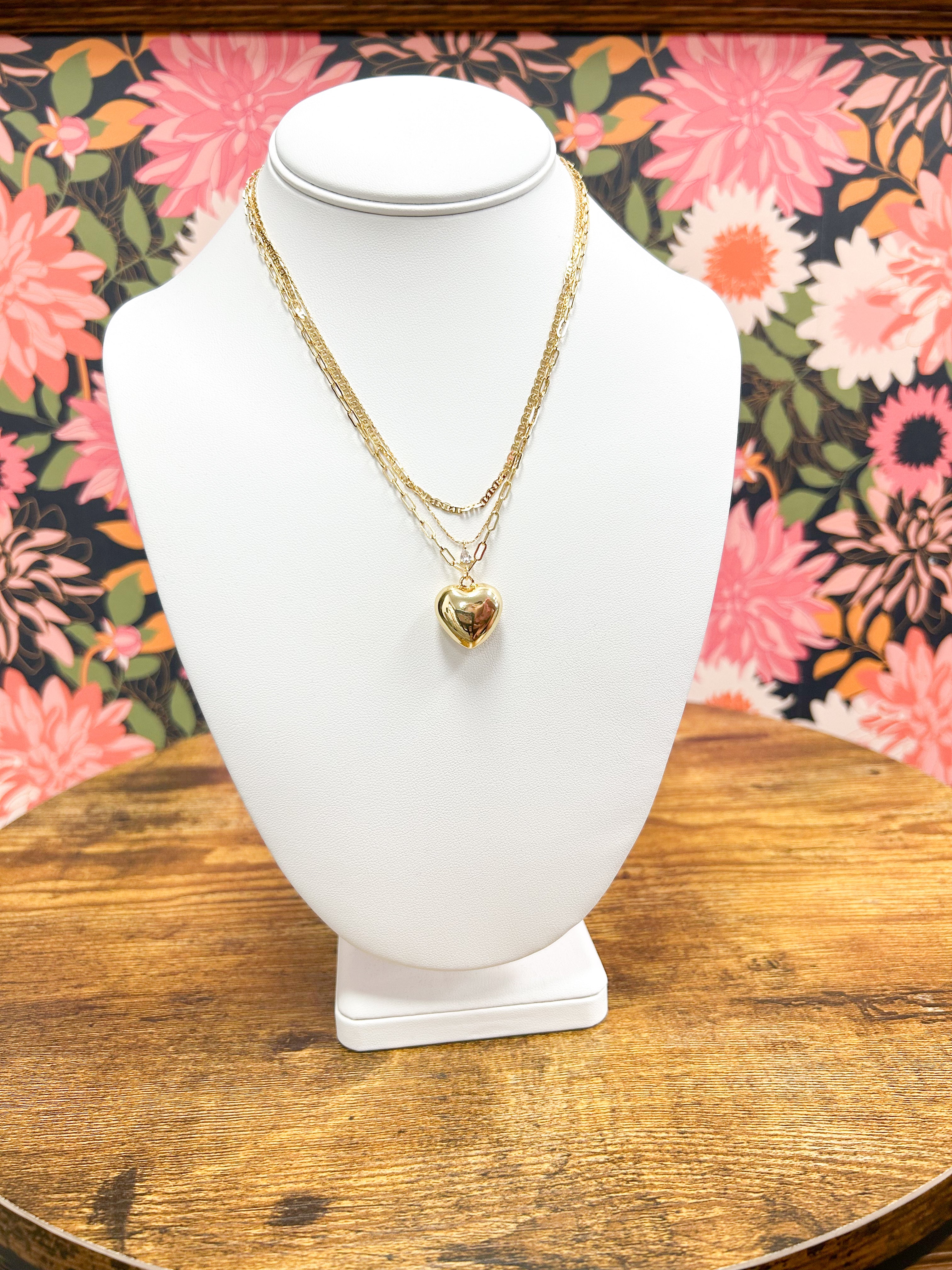 Gold Dipped Heart Pendant Necklace