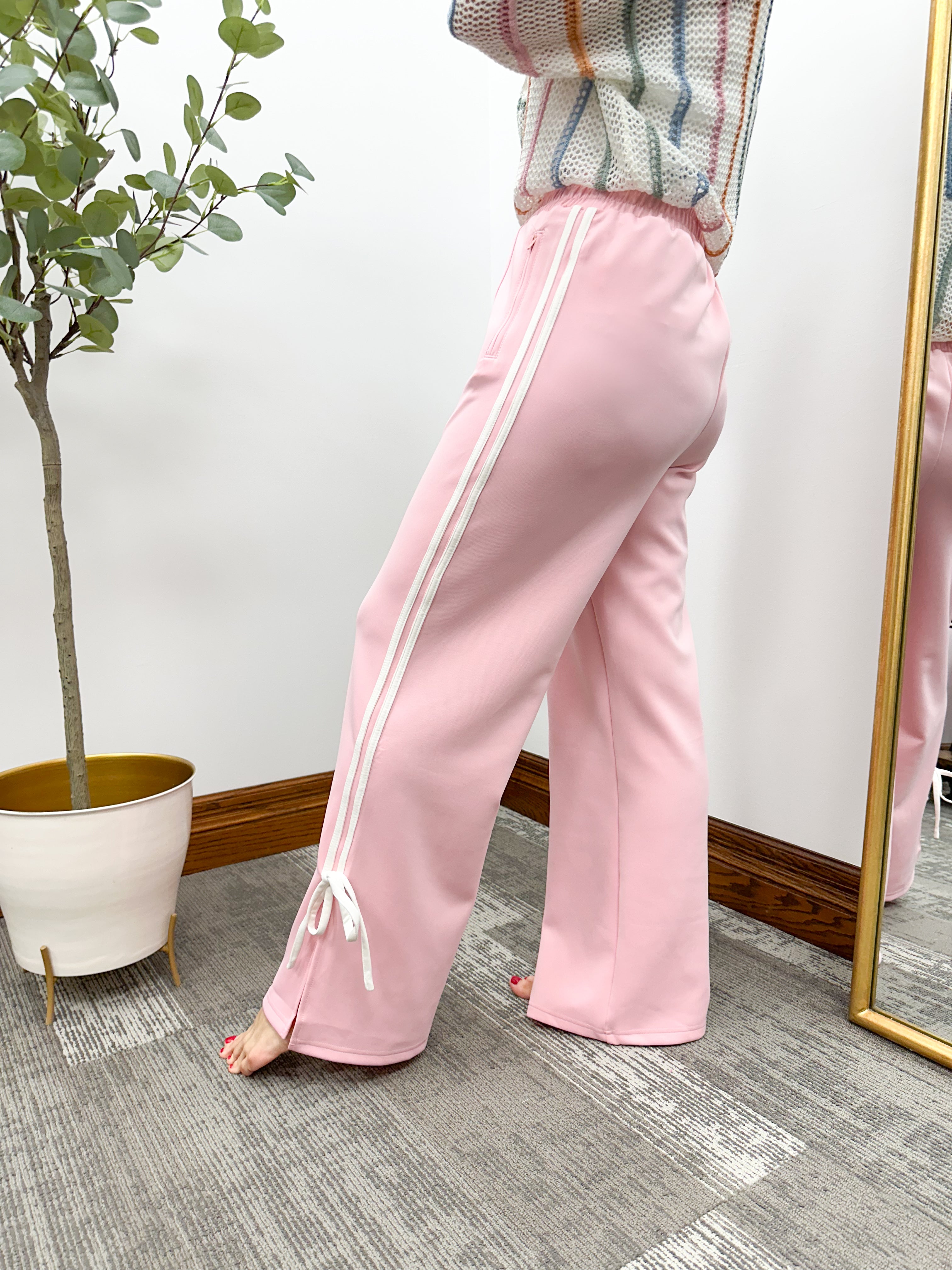 Bow Detail Pink Track Pants
