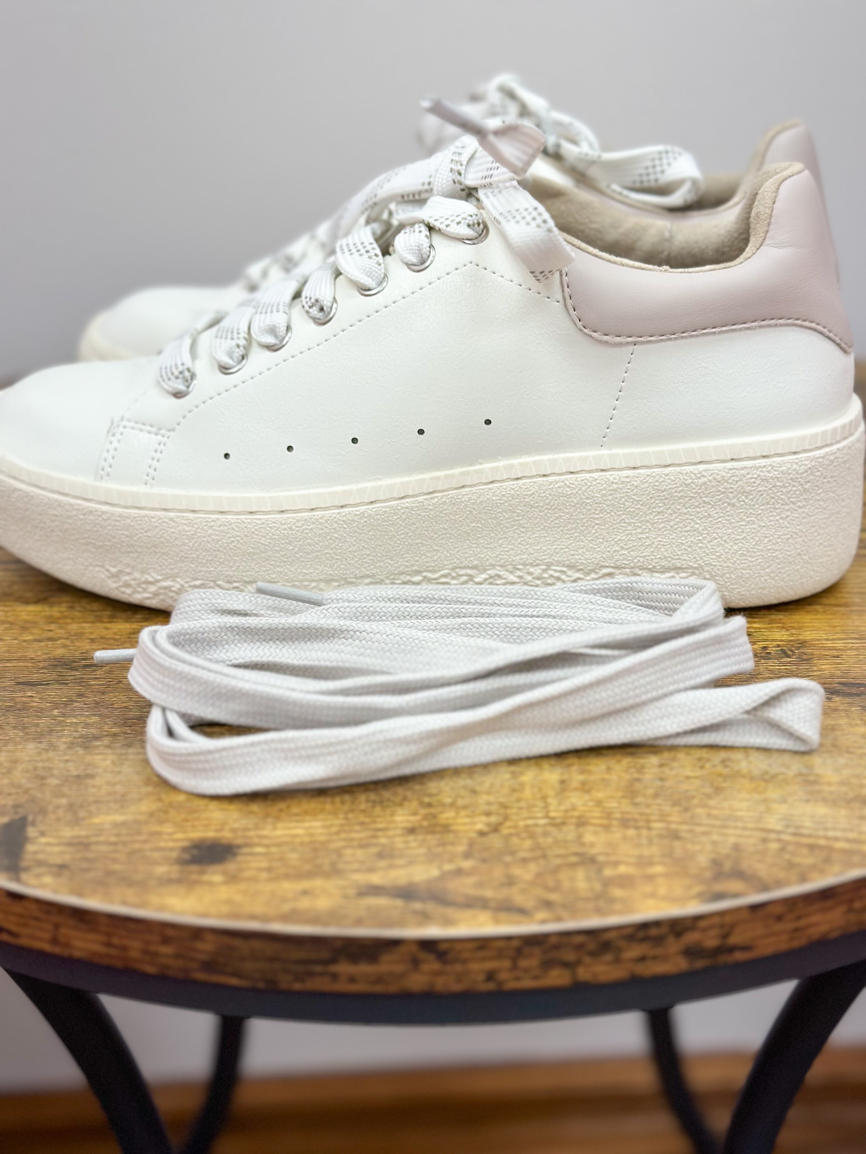 Sally White Platform Sneakers