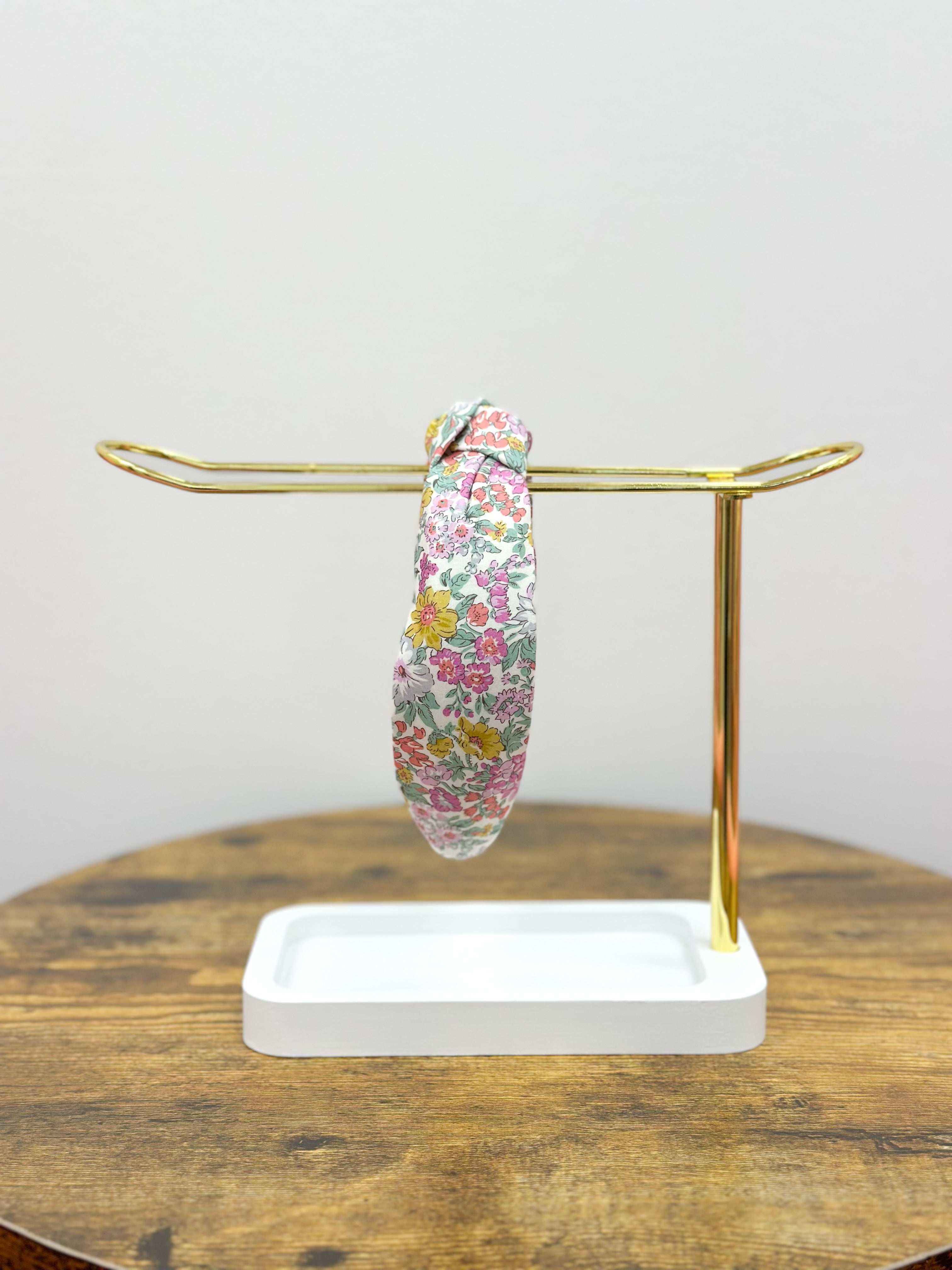 Multicolored floral knot headband