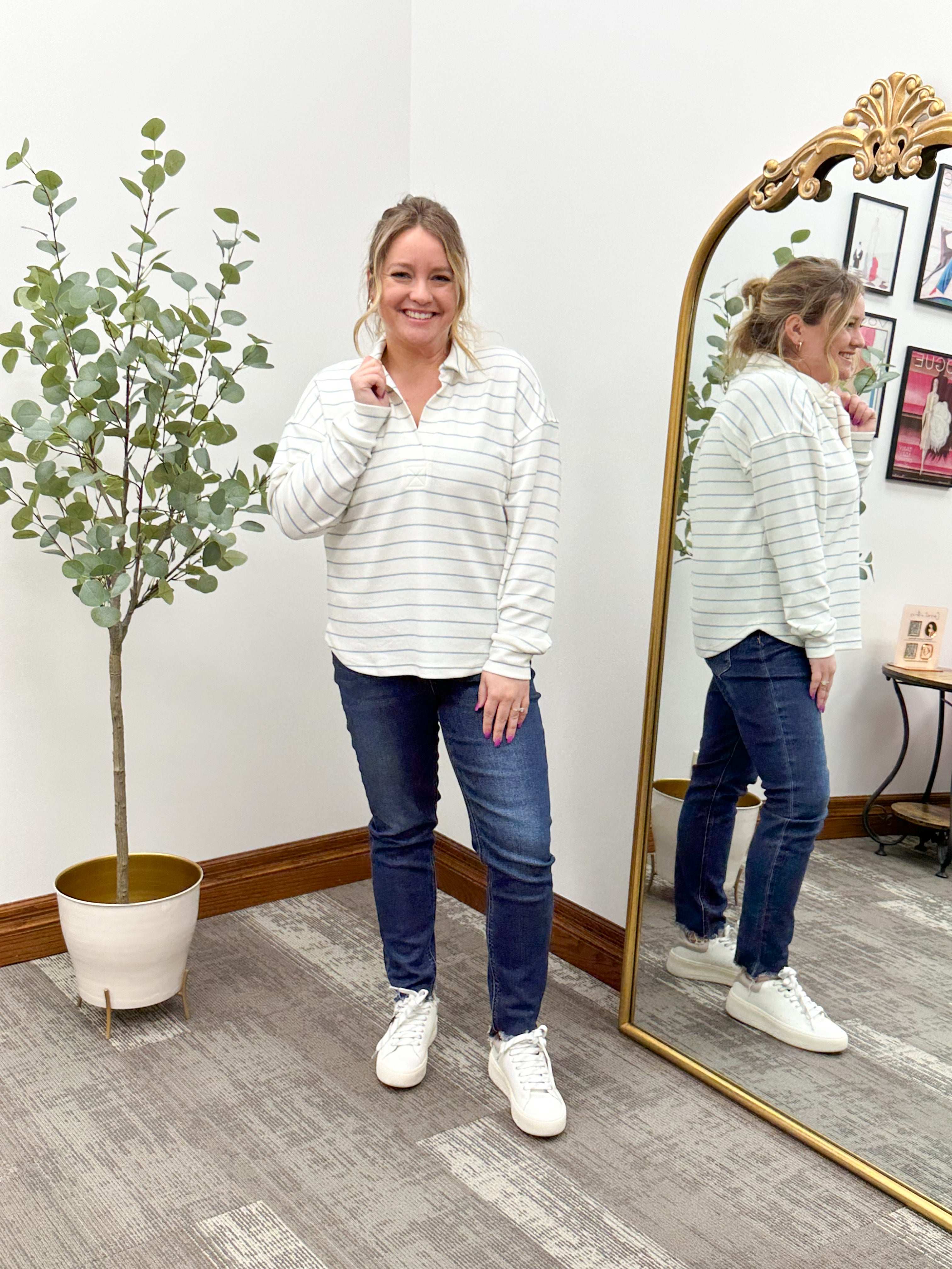 Taylor Striped Long Sleeve Top