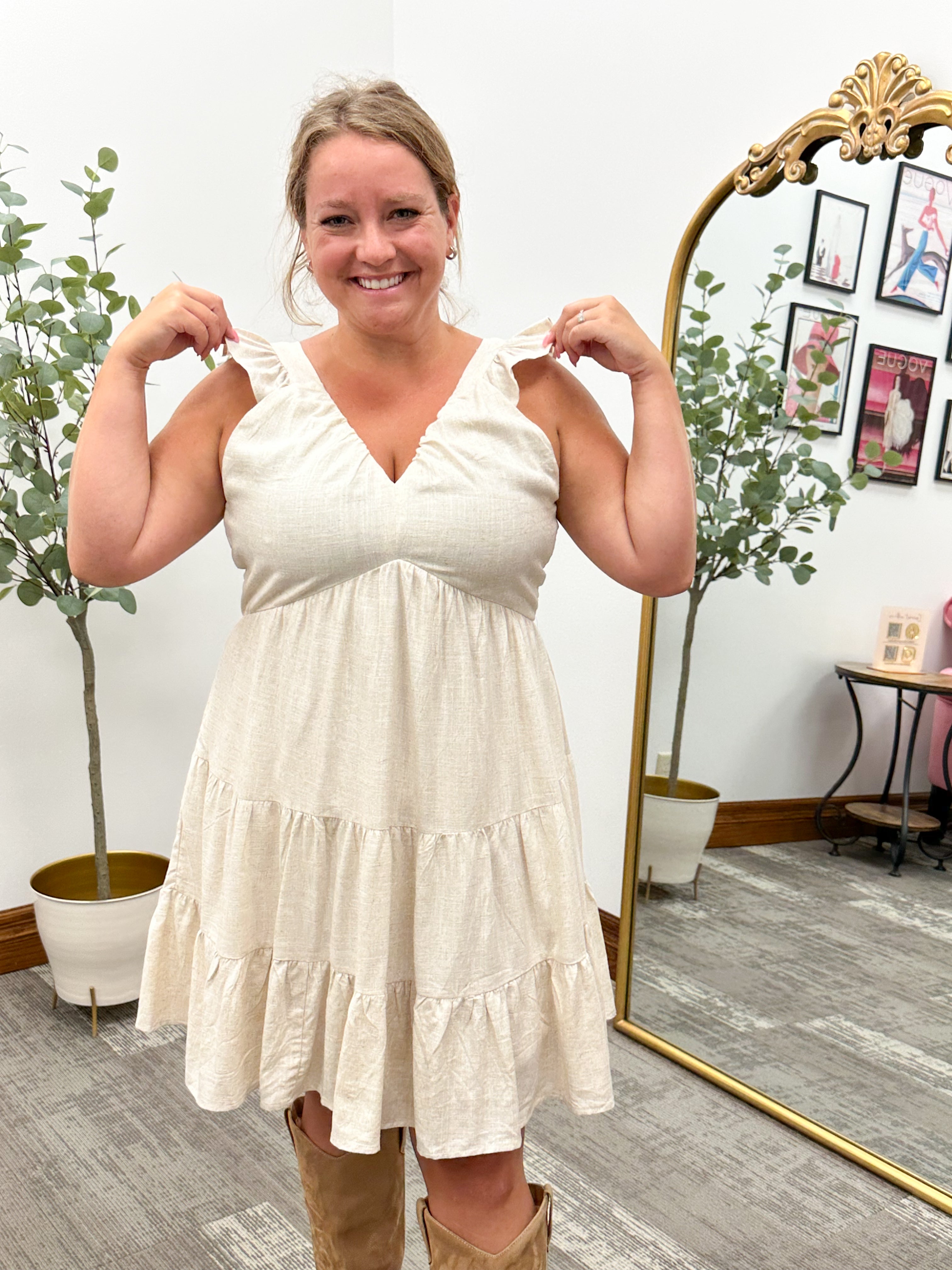 Amelia Tiered Linen Dress