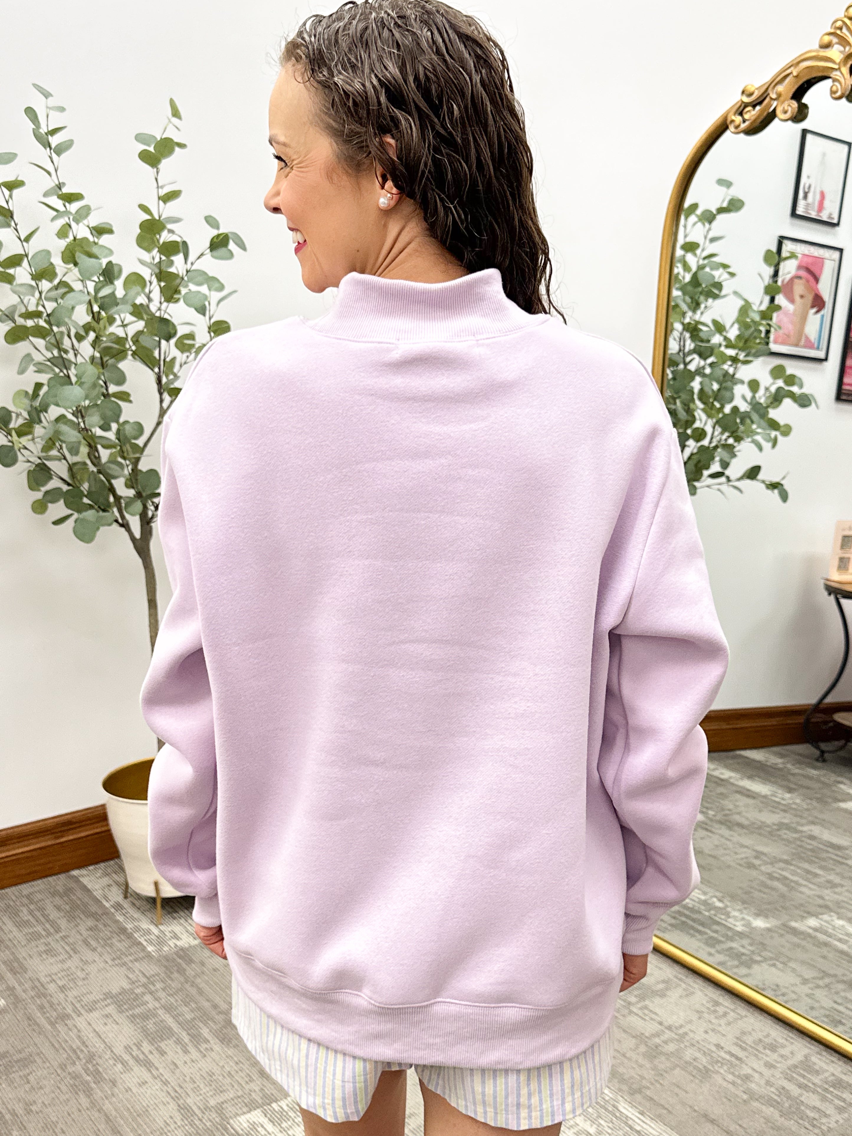 Oversized Mock Neck Sweatshirt