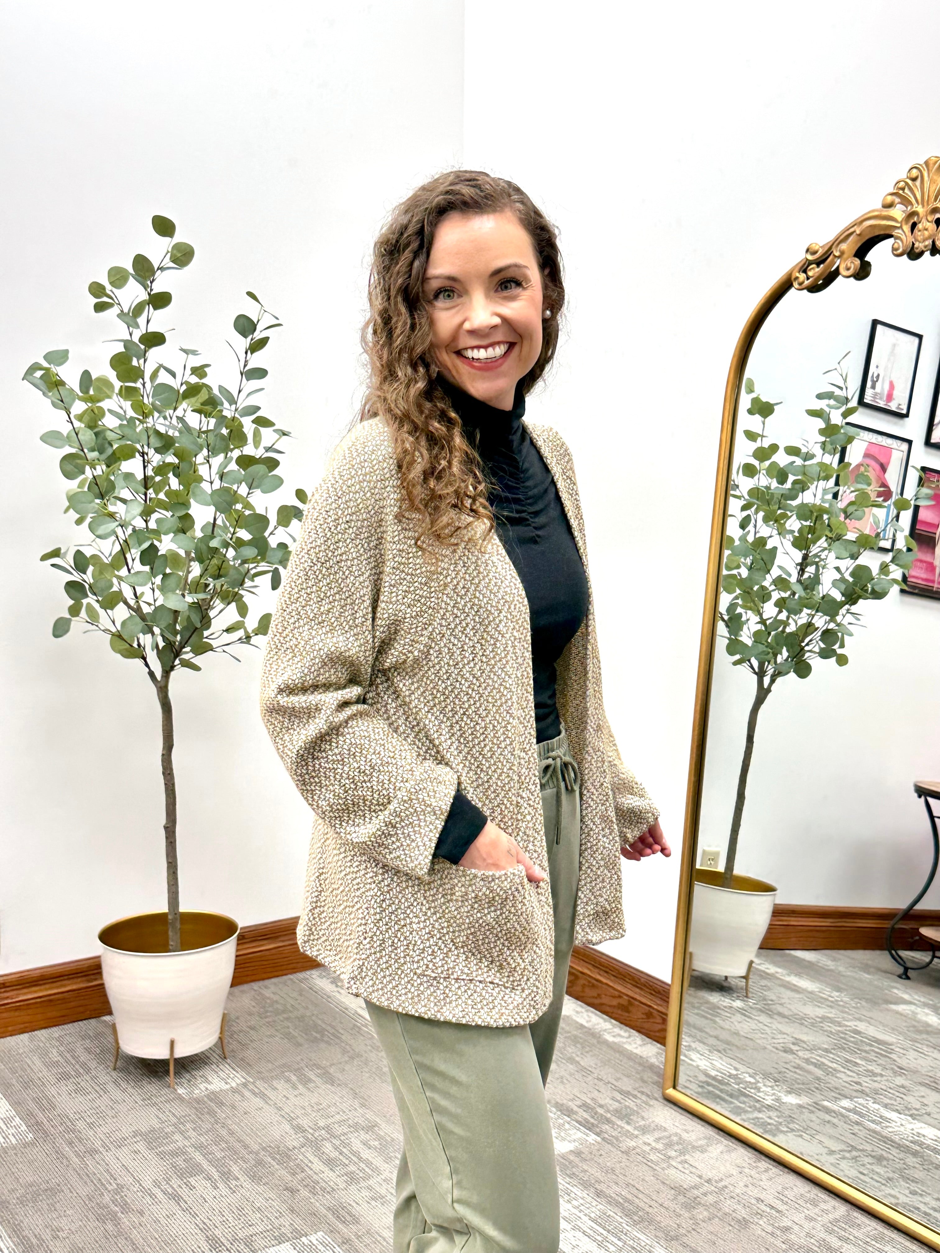 Katrina Taupe/Ivory Cardigan