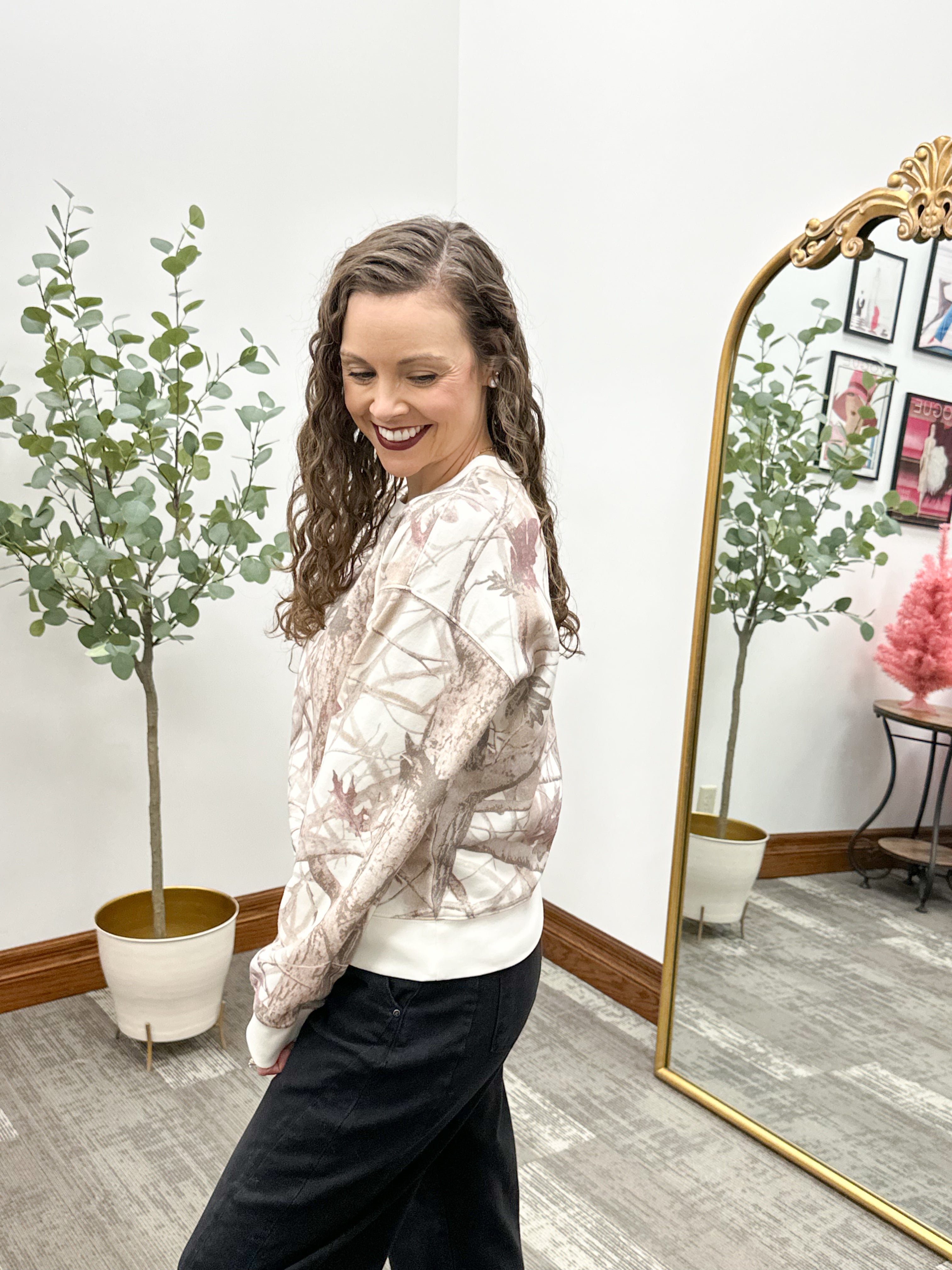 Savanna Mauve Camo Crewneck