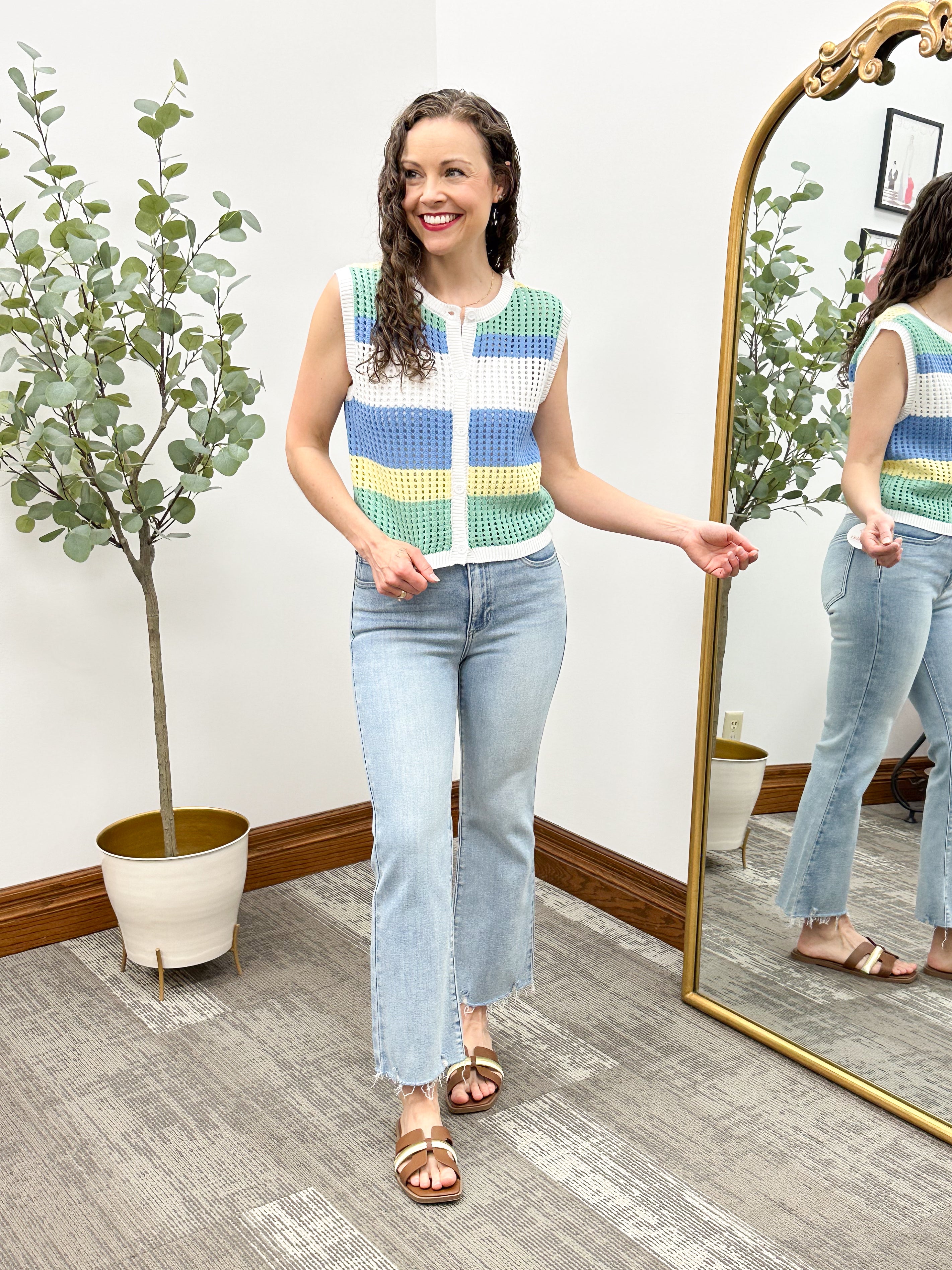 Color Block Knit Sweater Vest