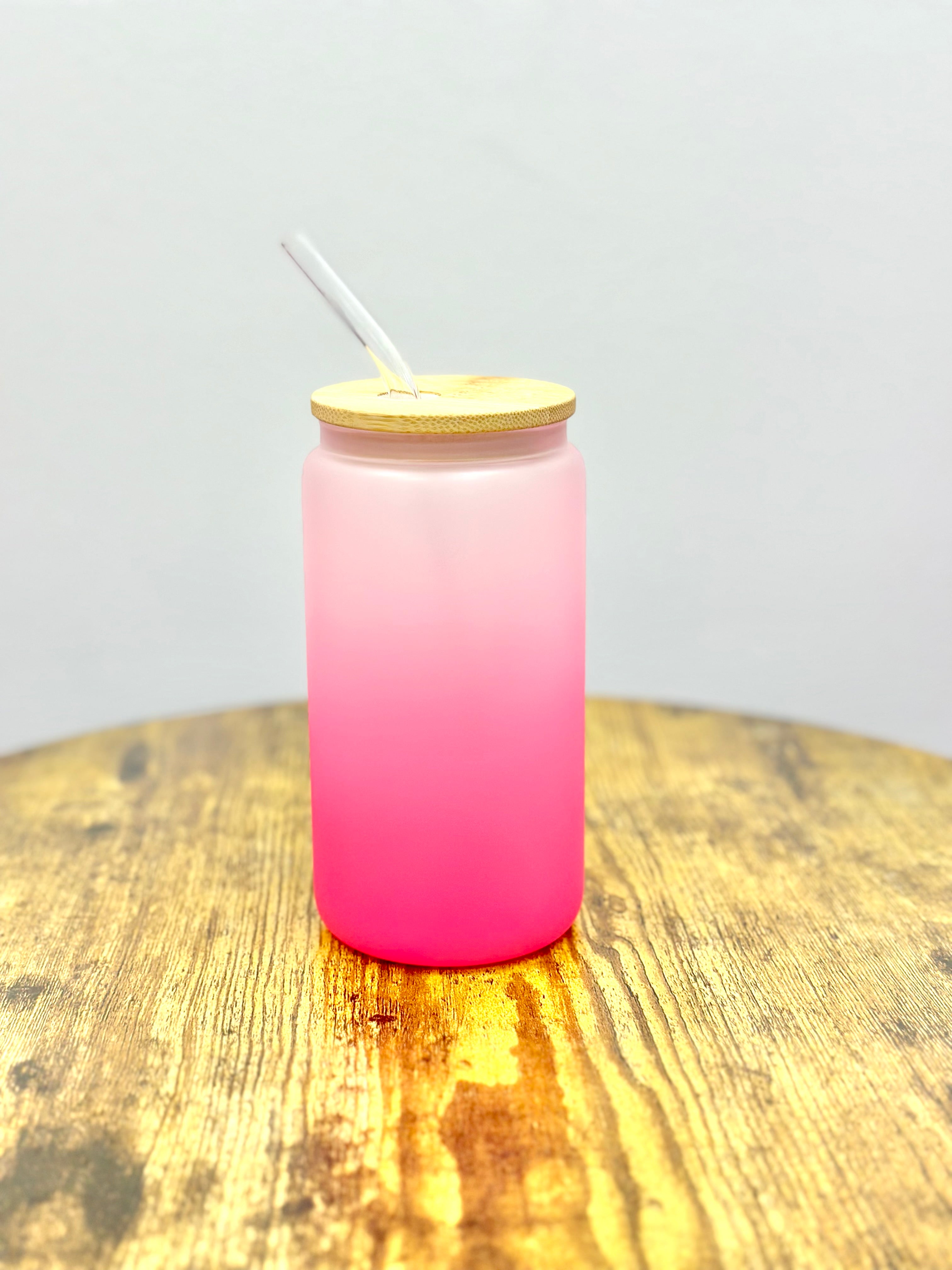 Reusable Glass Tumbler W/Lid and Straw