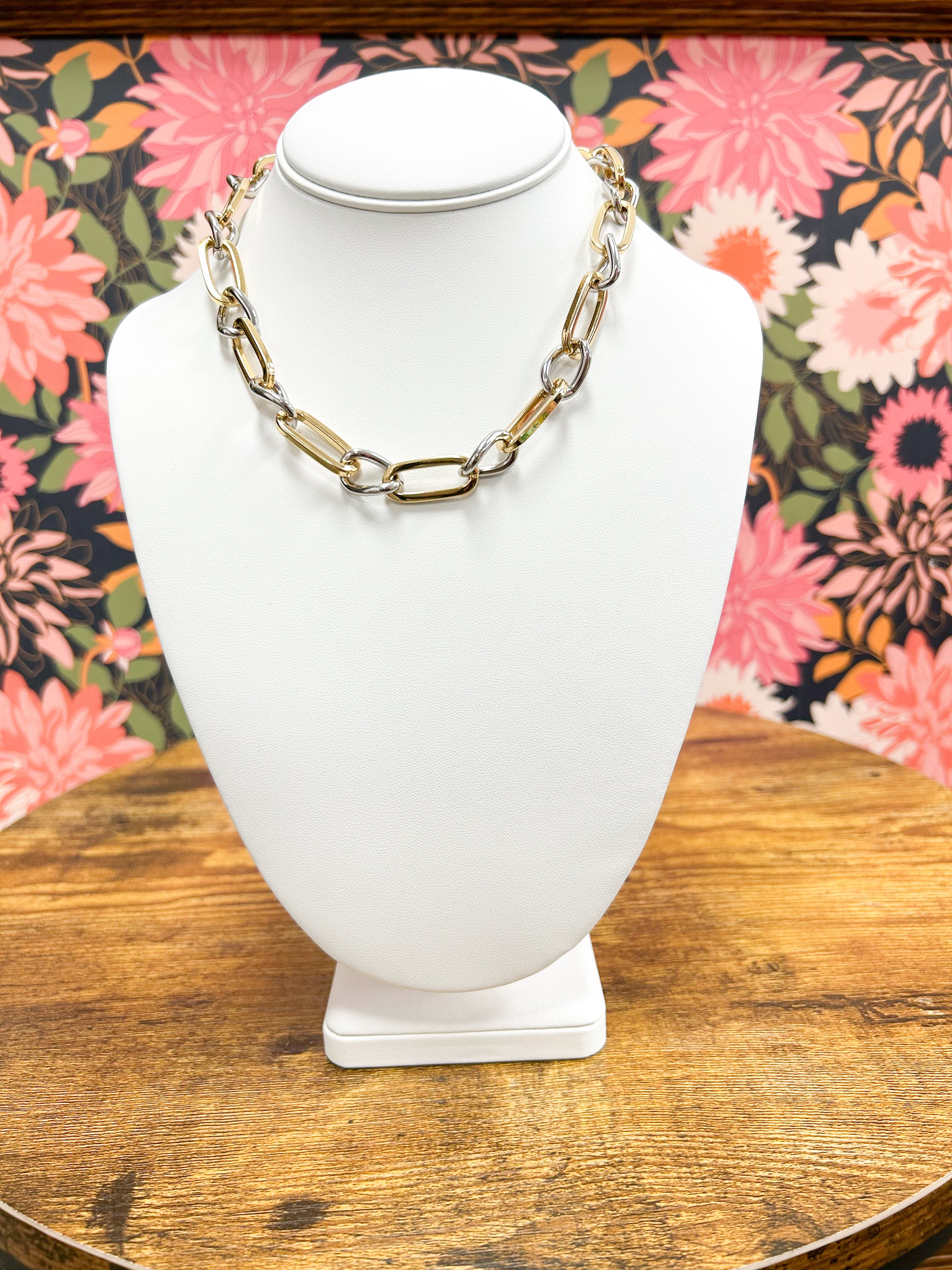 Two Tone Chain Link Necklace