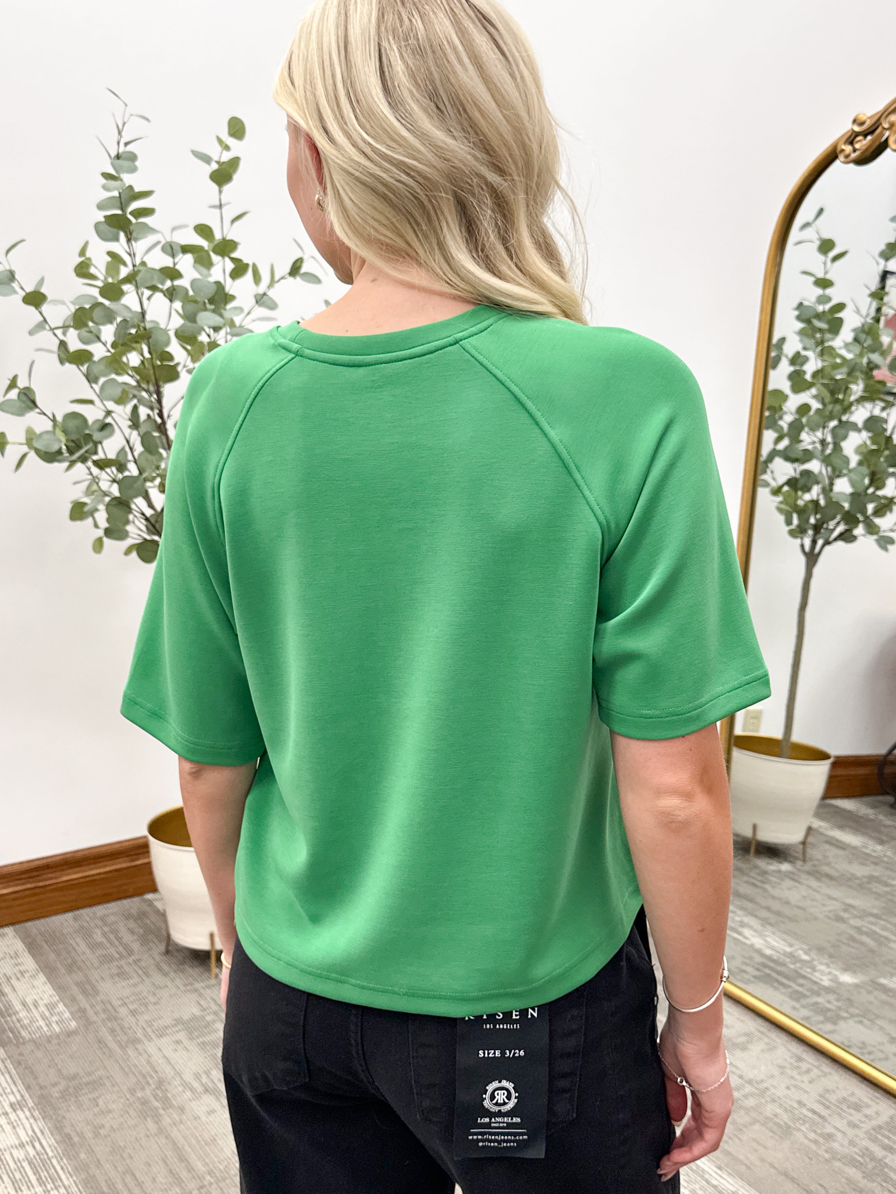 Green Laguna Soft Drape Raglan Tee
