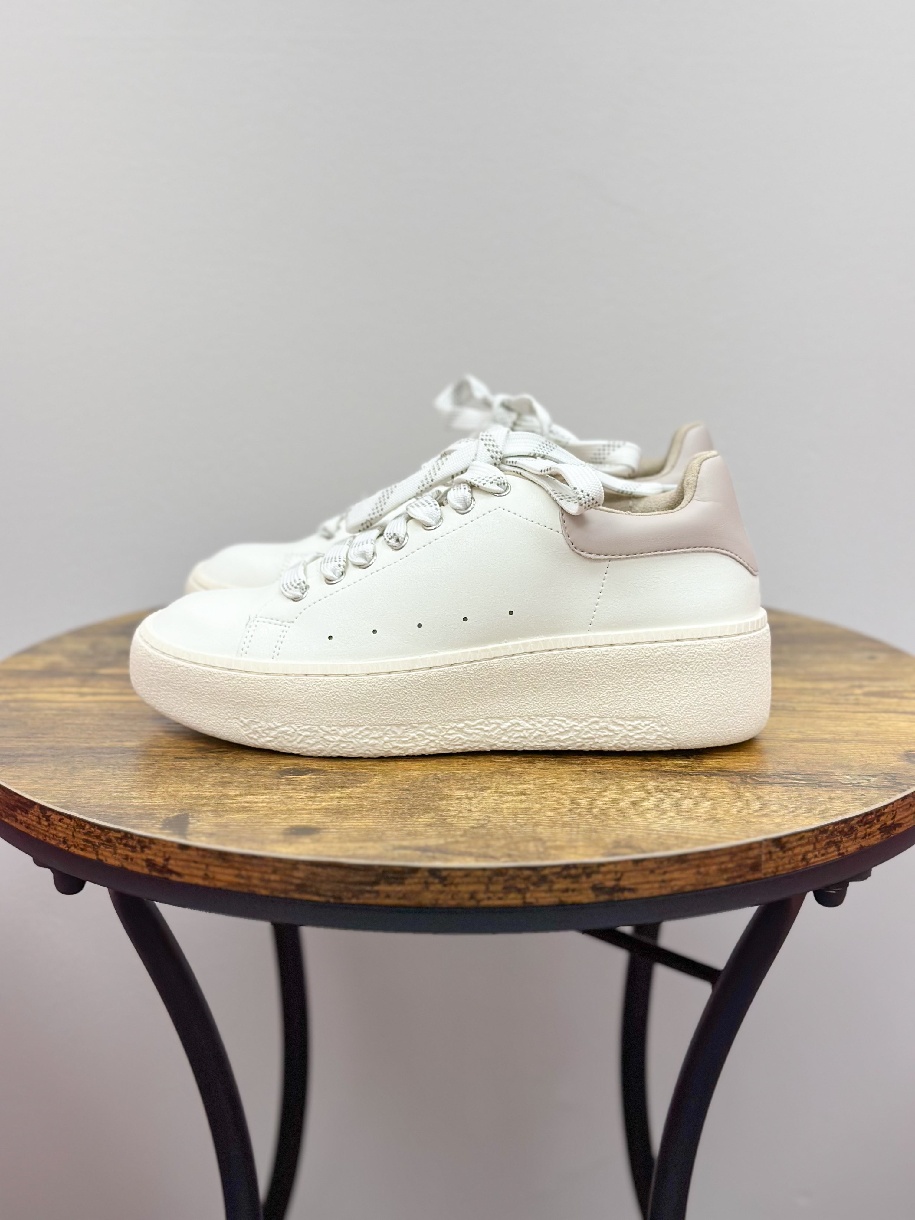 Sally White Platform Sneakers