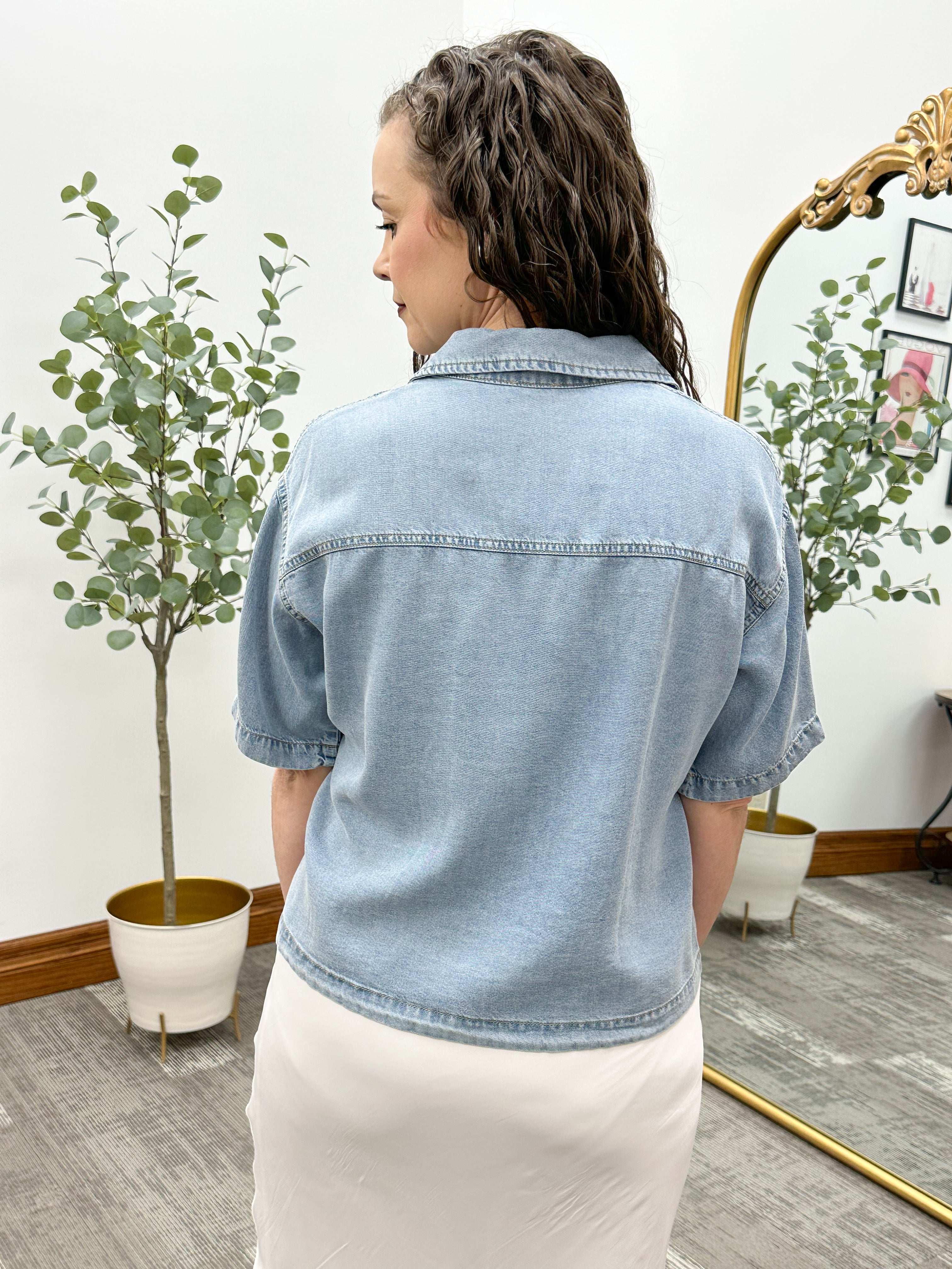 Button Up Denim Top