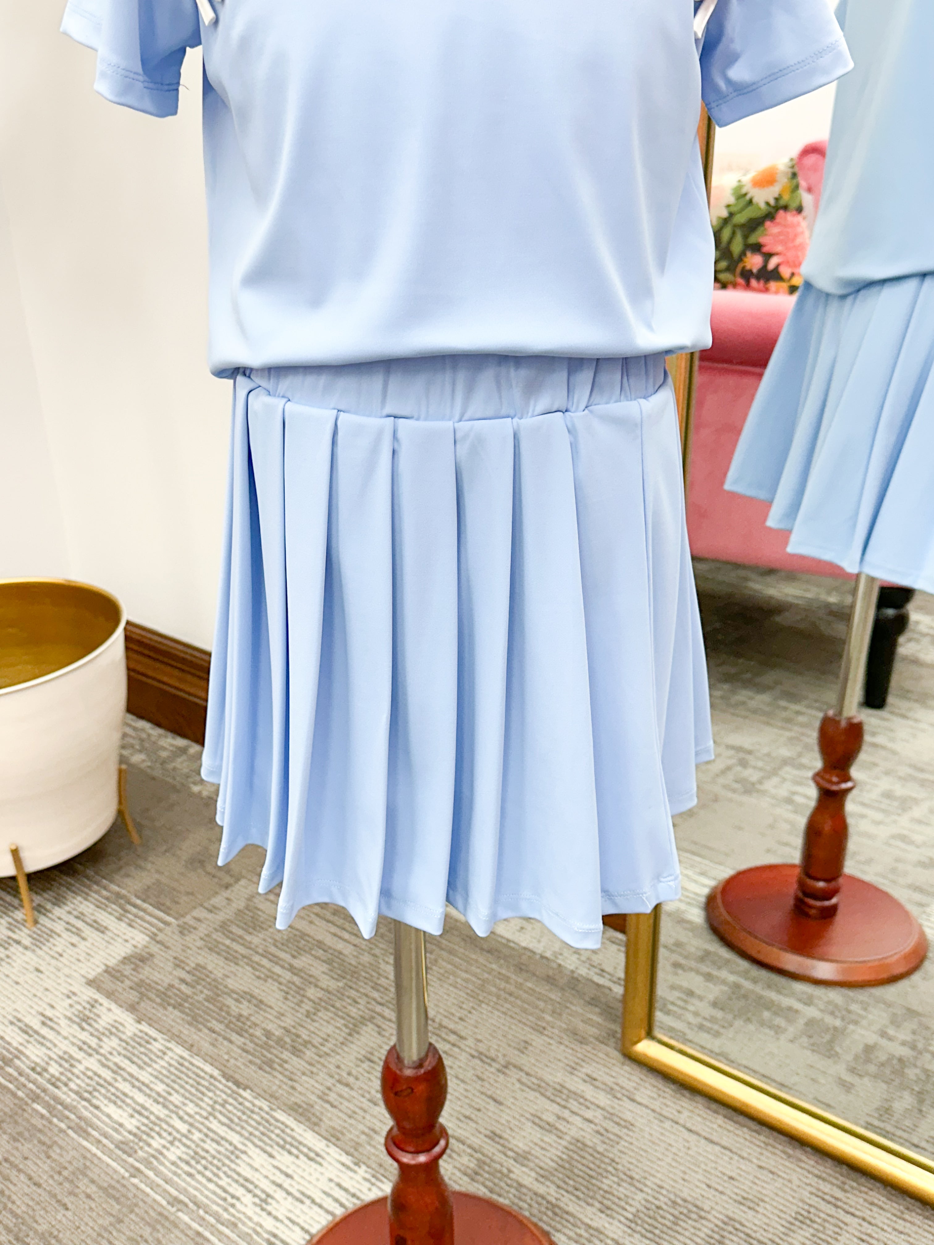 Girls Baby Blue Athletic Skort Set