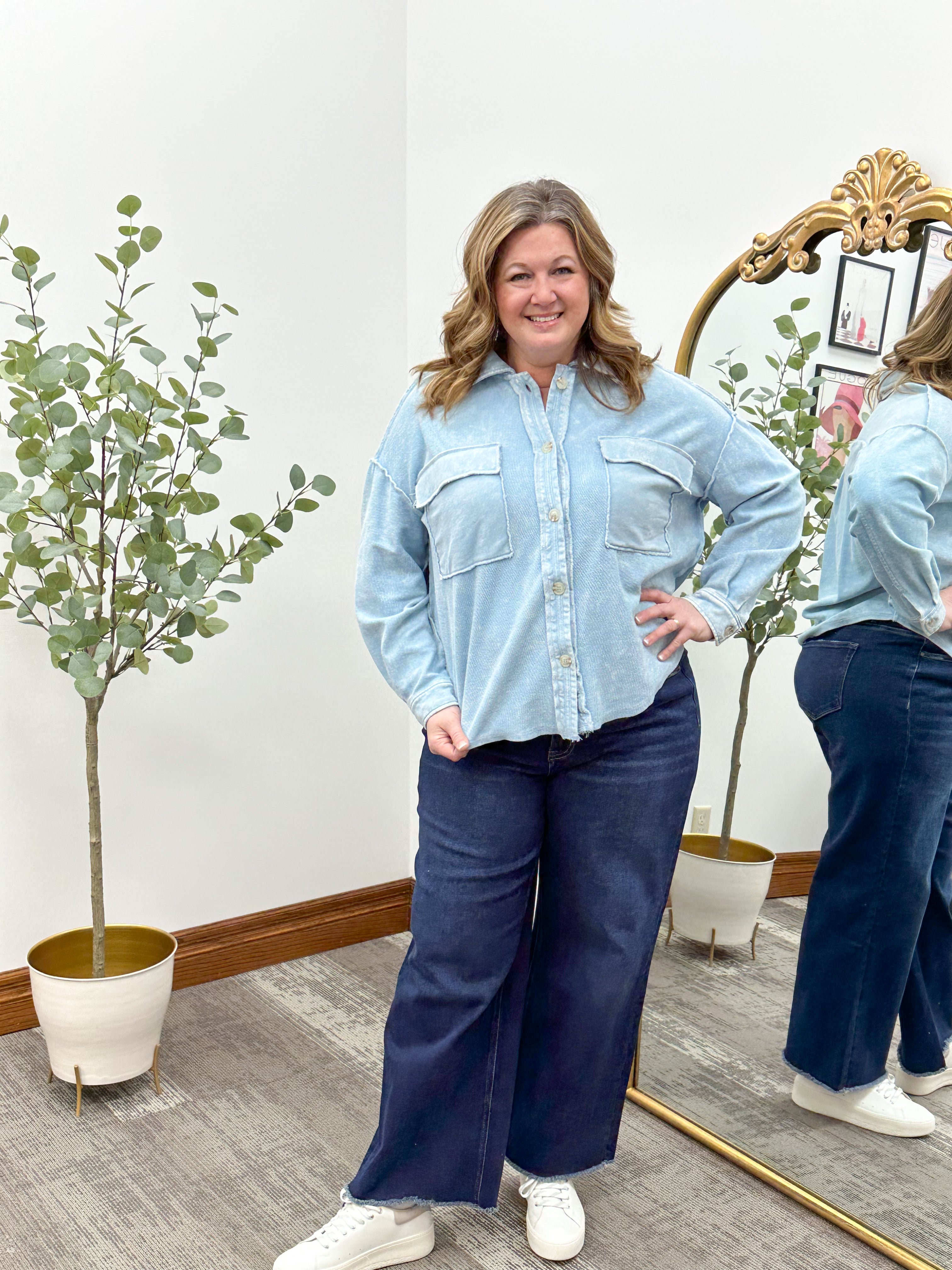 Blue Vintage Wash Shacket