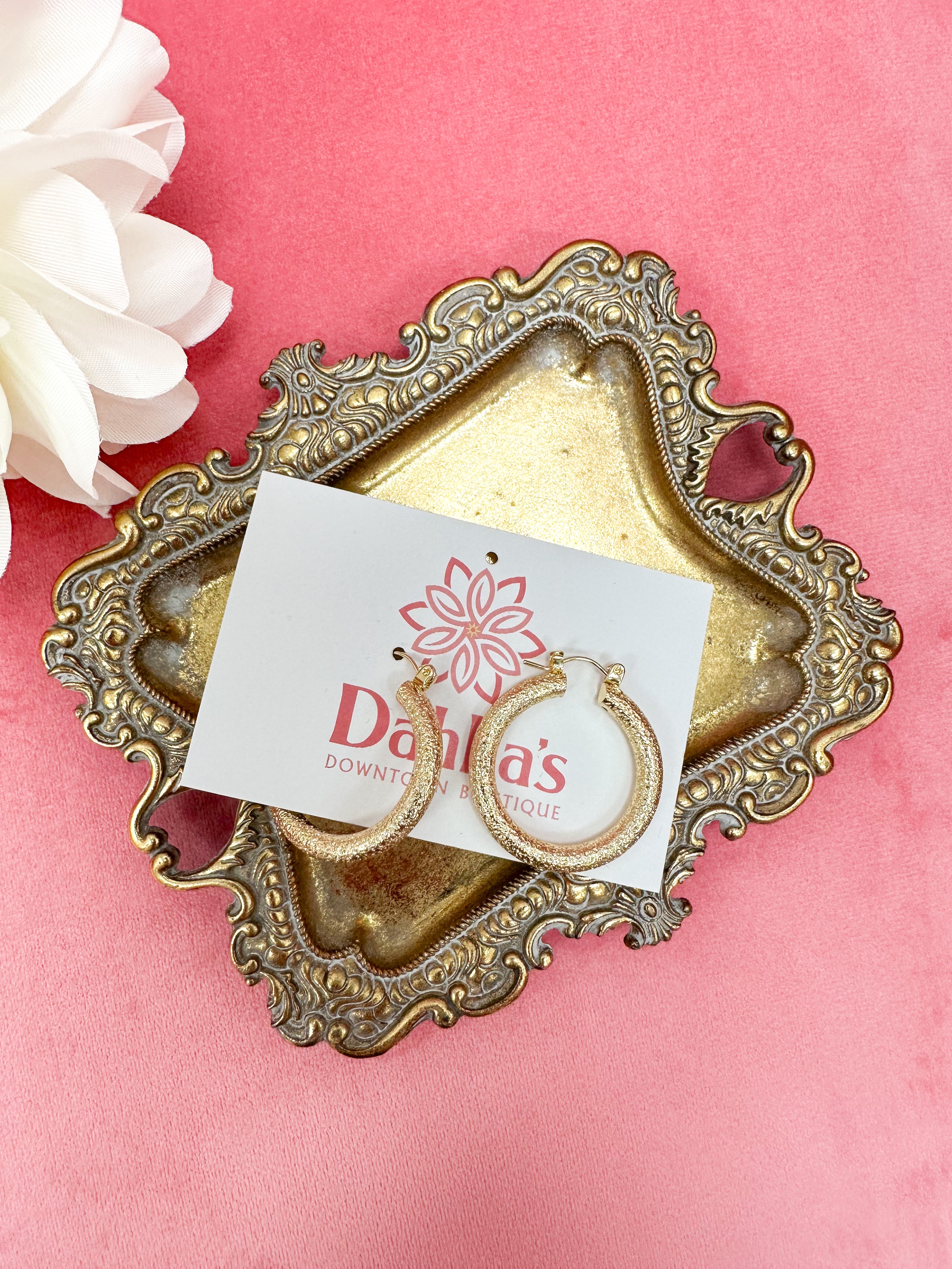 Textured Gold Hoop Earrings