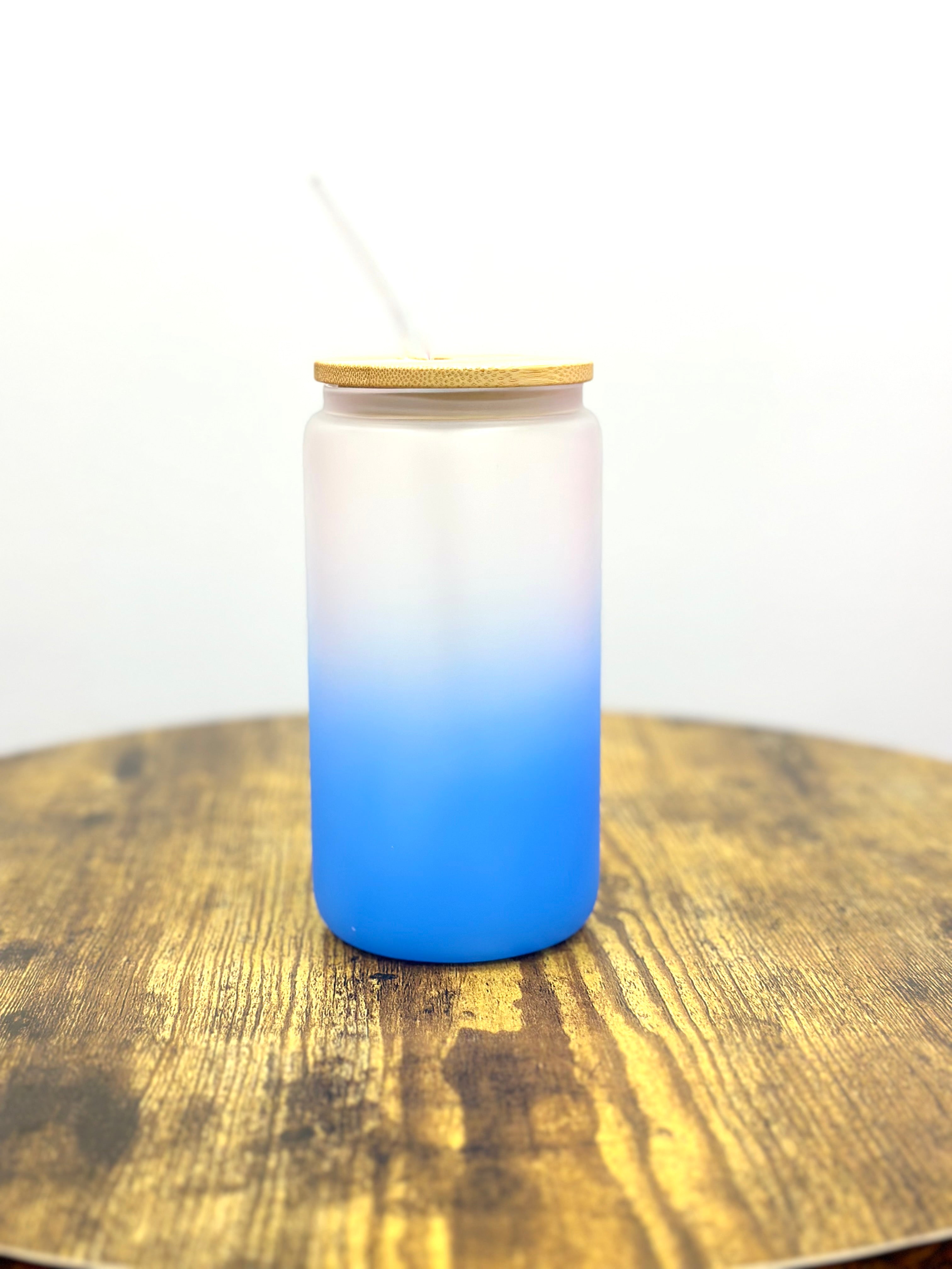 Reusable Glass Tumbler W/Lid and Straw