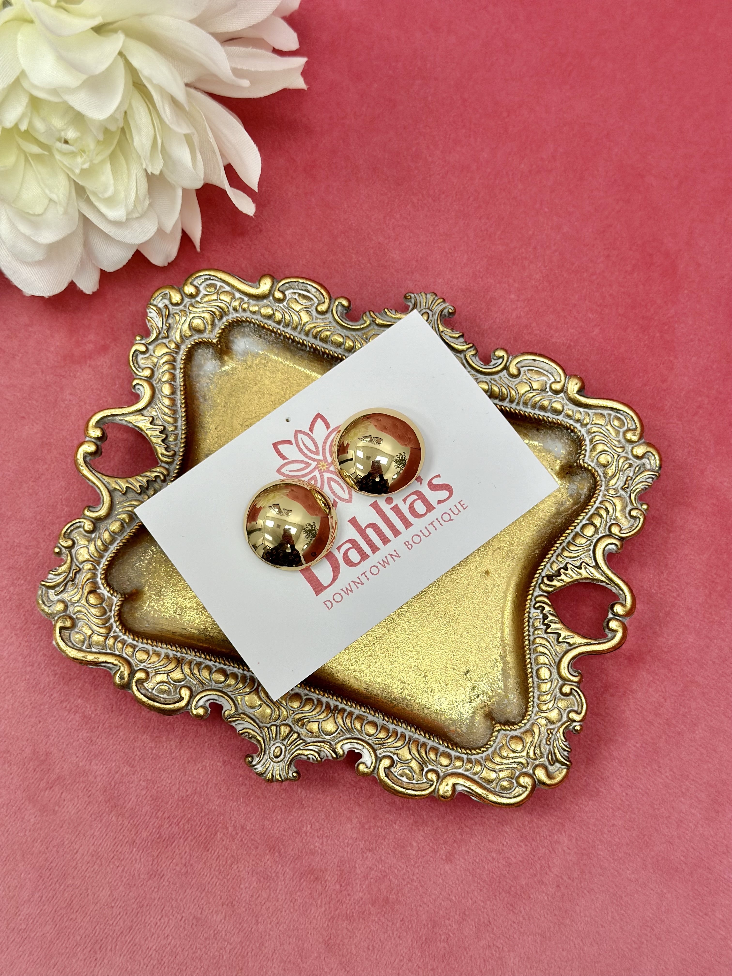 Gold Dipped Half Circle Earrings