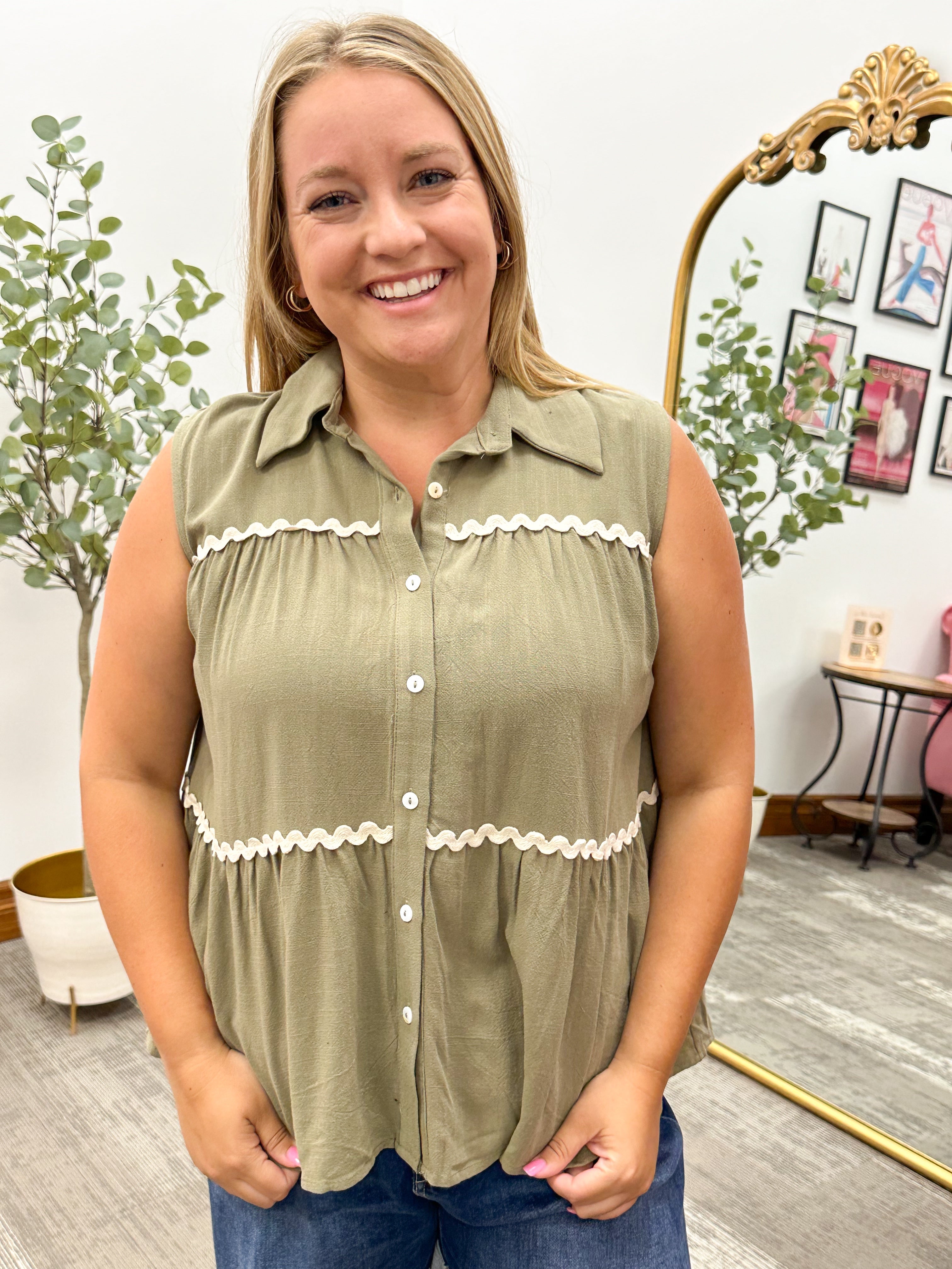 Staci Tiered Ric Rac Tank
