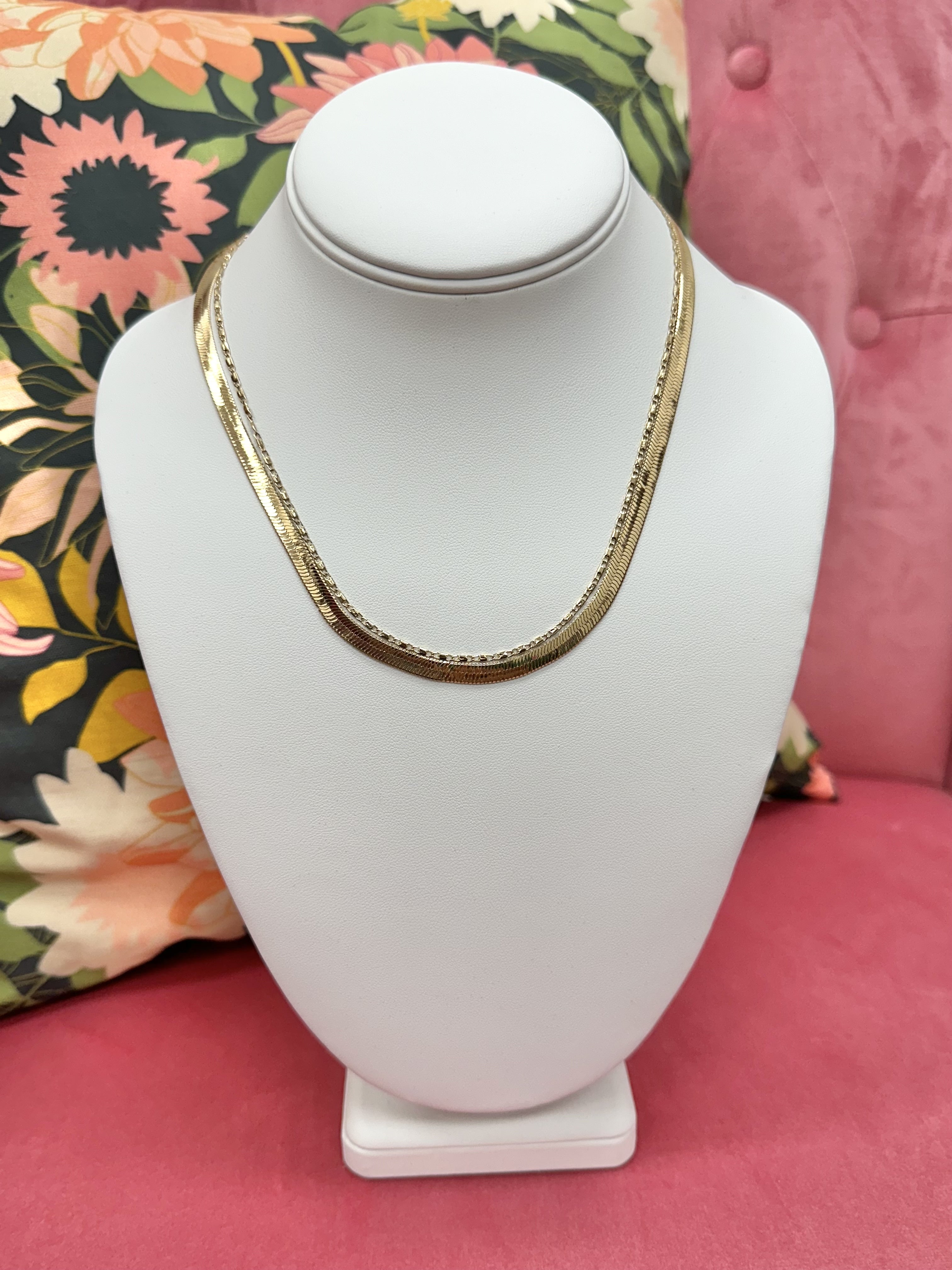 Double Snake + Largo Chain Necklace