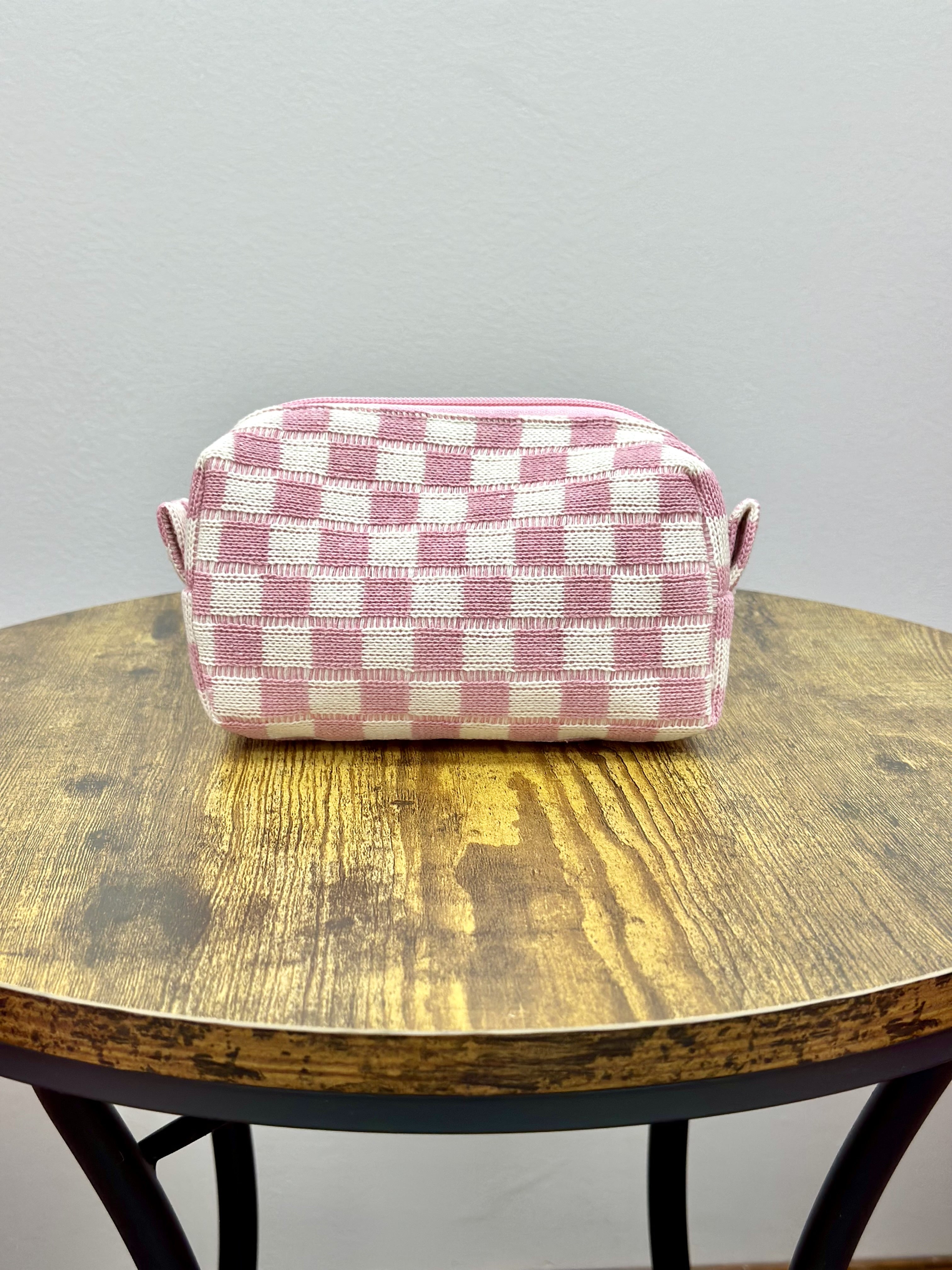 Checker Makeup Pouch