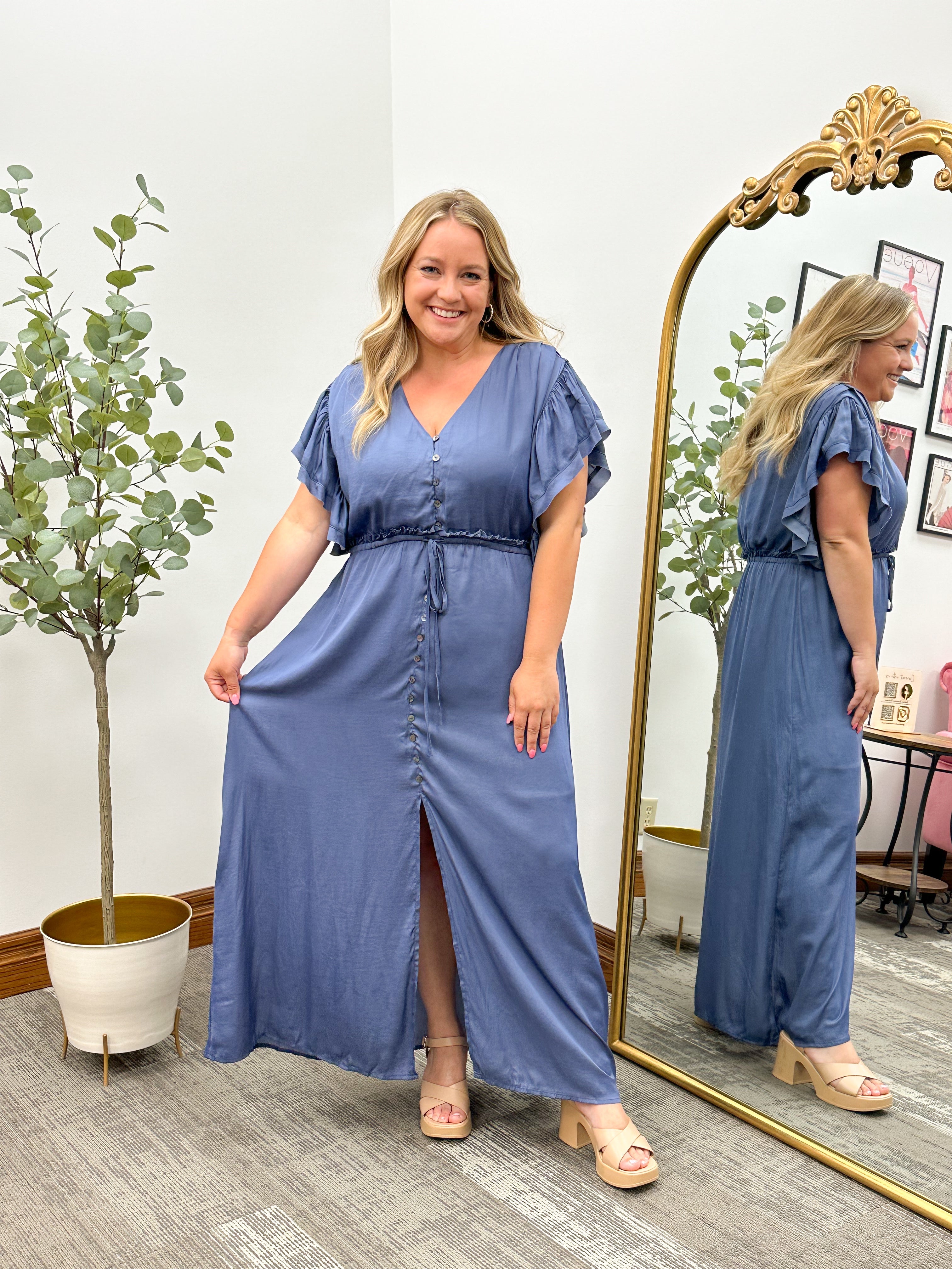 Heather Blue Maxi Dress